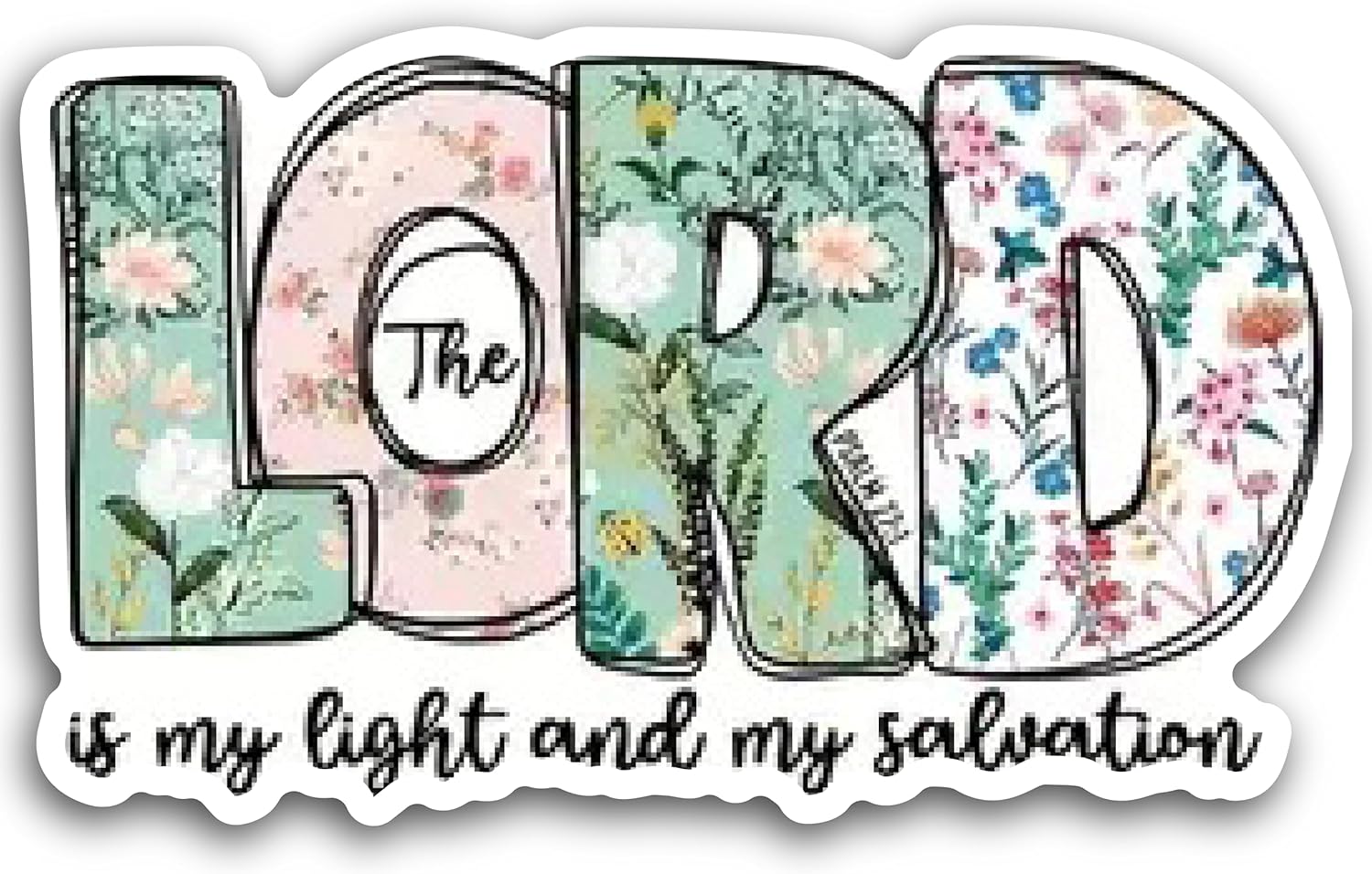 2 (Pieces) 3" and 5" Lord is My Tight and My Salvation Decal Sticker, Waterproof Vinyl Decals for Many Purpose Like Cars, Trucks, Laptops, Phones, Windows and More