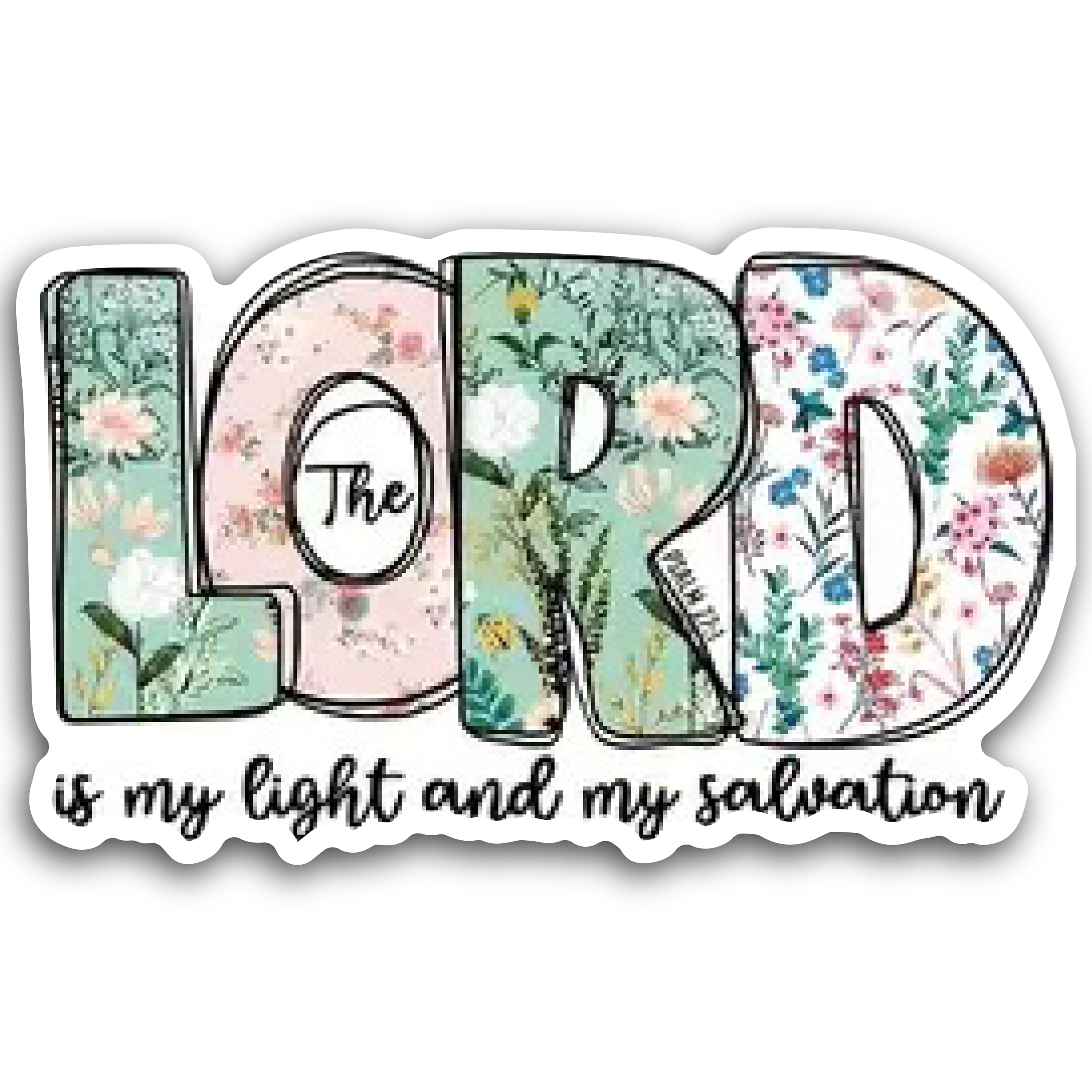 2 (Pieces) 3" and 5" Lord is My Tight and My Salvation Decal Sticker, Waterproof Vinyl Decals for Ma