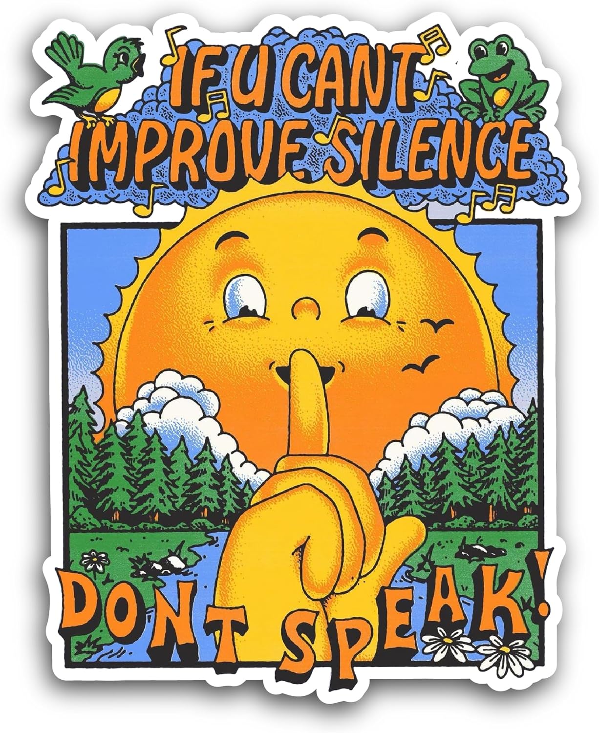2 (Pieces) 3" and 5" If You Can't Improve Silence Sticker, Waterproof Vinyl Decals for Many Purpose Like Cars, Trucks, Laptops, Phones, Windows and More