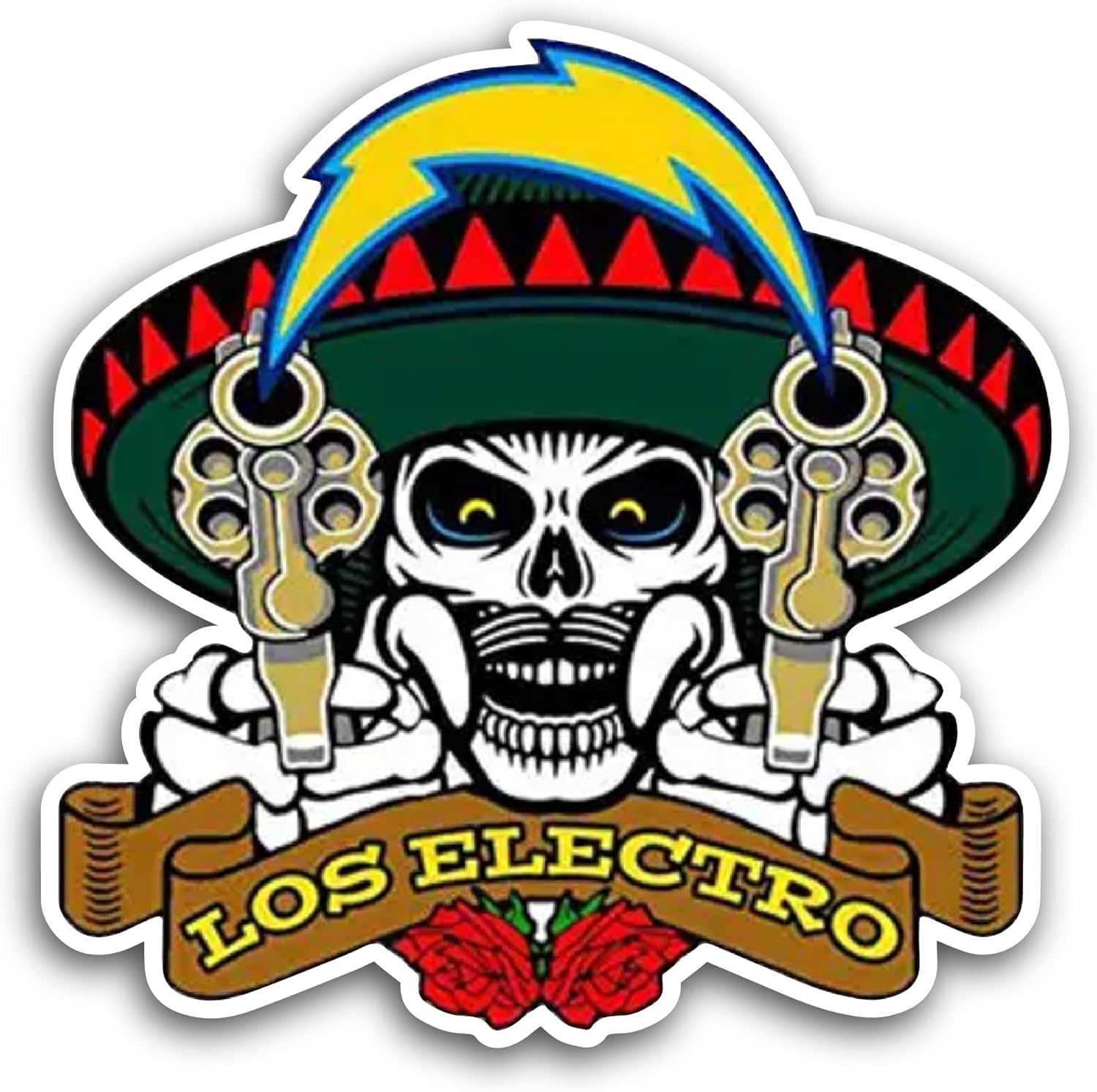 2 (Pieces) 3" and 5" Los Electro Sticker, Waterproof Vinyl Decals for Many Purpose Like Cars, Trucks, Laptops, Phones, Windows and More
