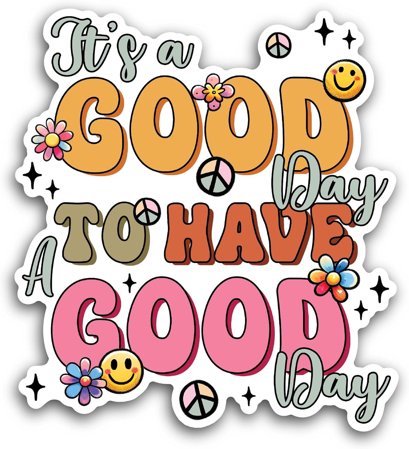 2 (Pieces) 3" and 5" It’s a Good Day Sticker, Waterproof Vinyl Decals for Many Purpose Like Cars, Trucks, Laptops, Phones, Windows and More