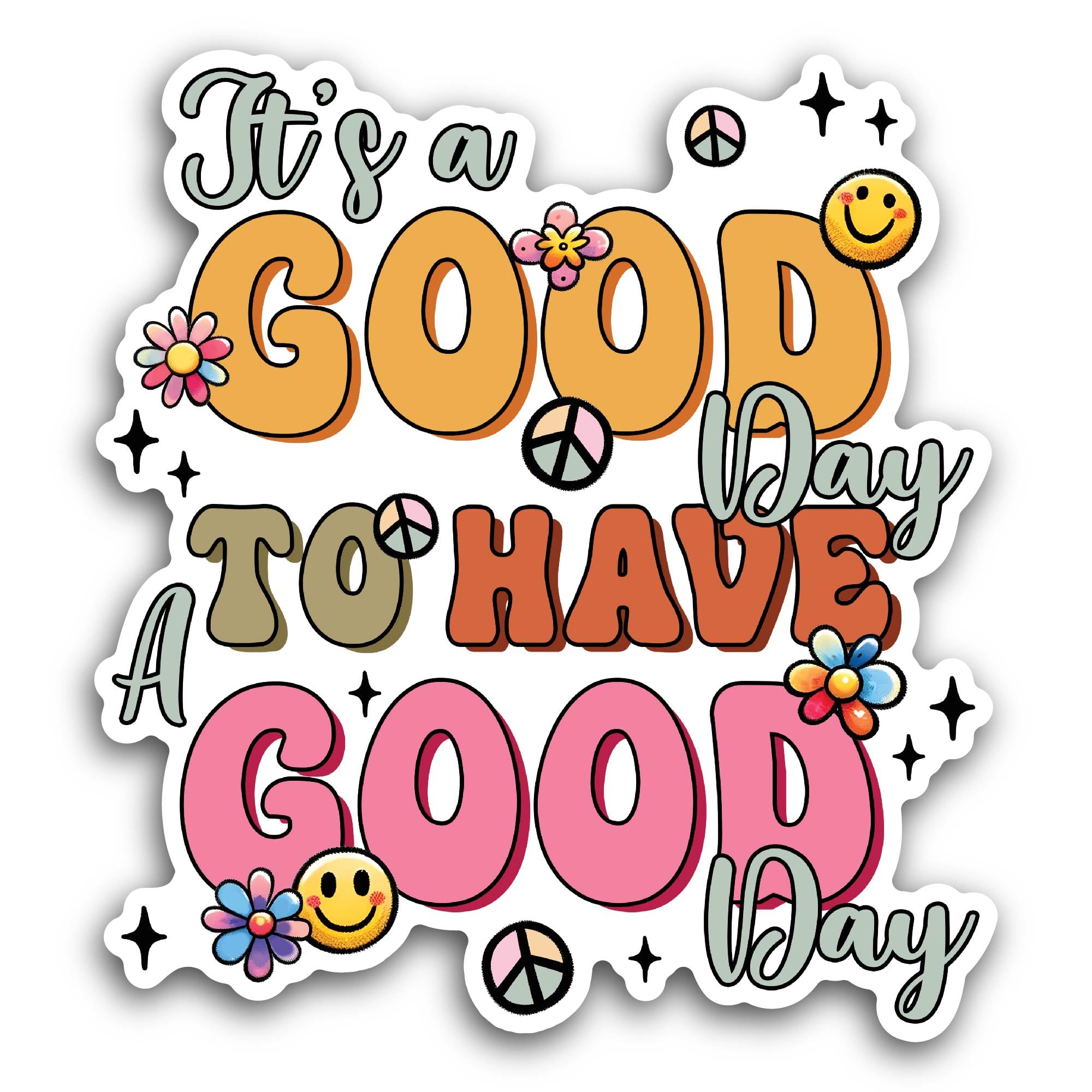 2 (Pieces) 3" and 5" It’s a Good Day Sticker, Waterproof Vinyl Decals for Many Purpose Like Cars, Tr