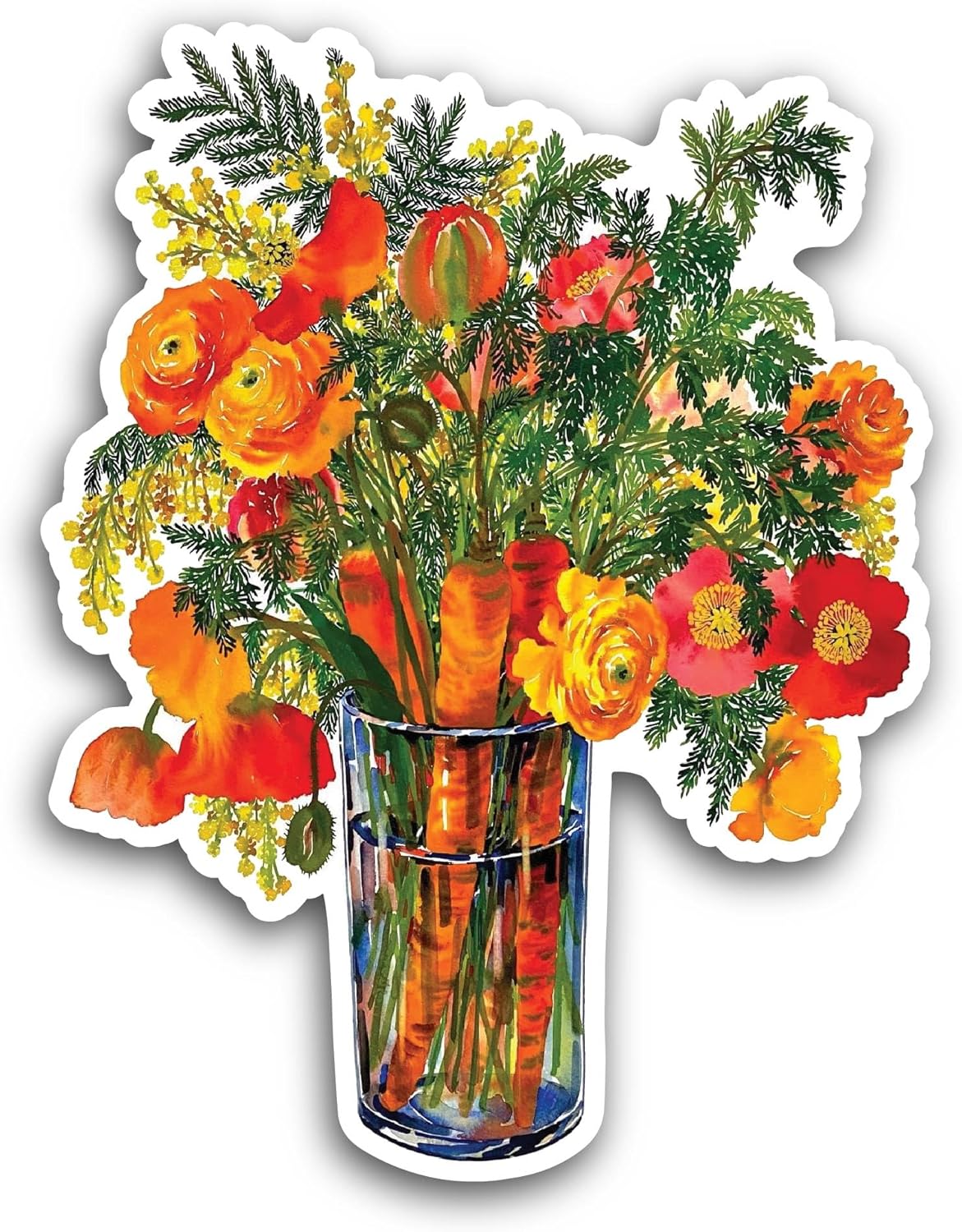 2 (Pieces) 3" and 5" Red Flowers Branch Sticker, Waterproof Vinyl Decals for Many Purpose Like Cars, Trucks, Laptops, Phones, Windows and More