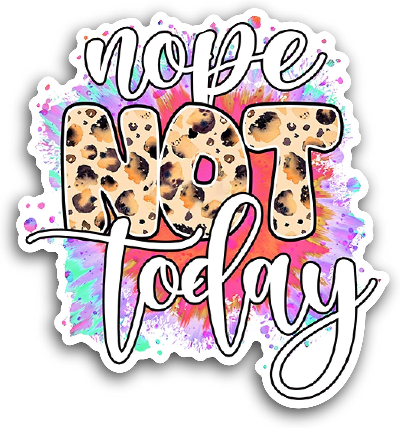 2 (Pieces) 3" and 5" Not Today Sticker, Waterproof Vinyl Decals for Many Purpose Like Cars, Trucks, Laptops, Phones, Windows and More