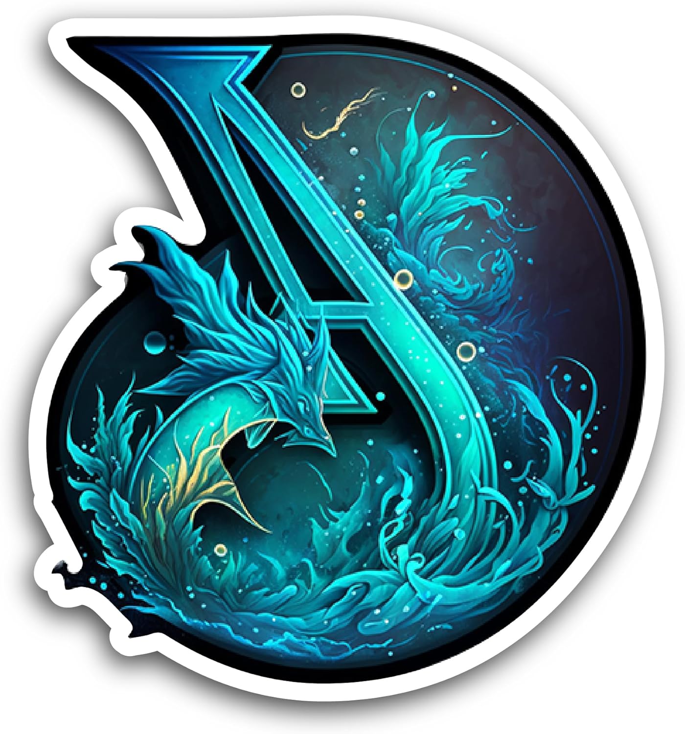 2 (Pieces) 3" and 5" Blue Letter A Sticker, Waterproof Vinyl Decals for Many Purpose Like Cars, Trucks, Laptops, Phones, Windows and More