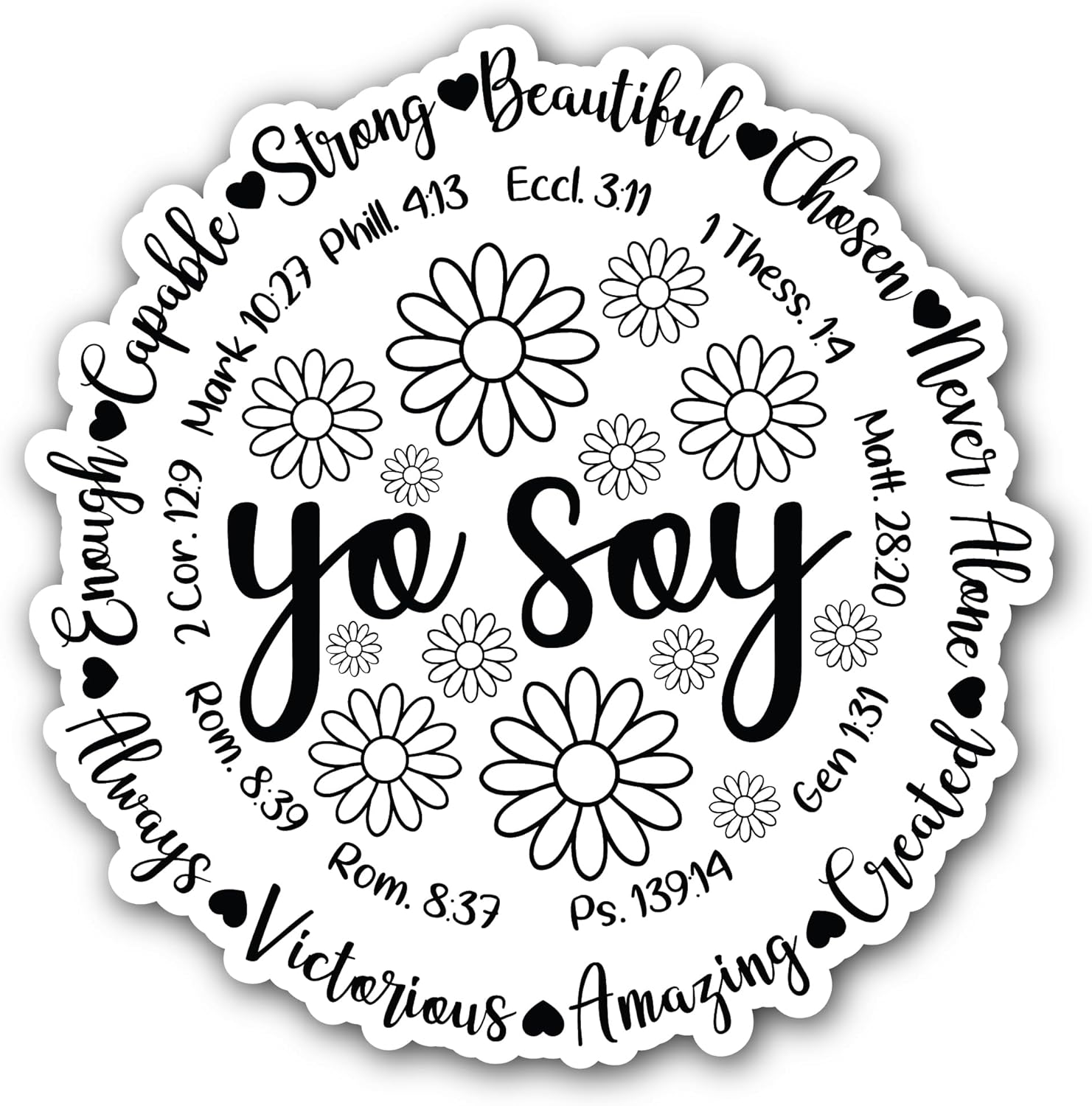 2 (Pieces) 3" and 5" Yo Soy Sticker, Waterproof Vinyl Decals for Many Purpose Like Cars, Trucks, Laptops, Phones, Windows and More