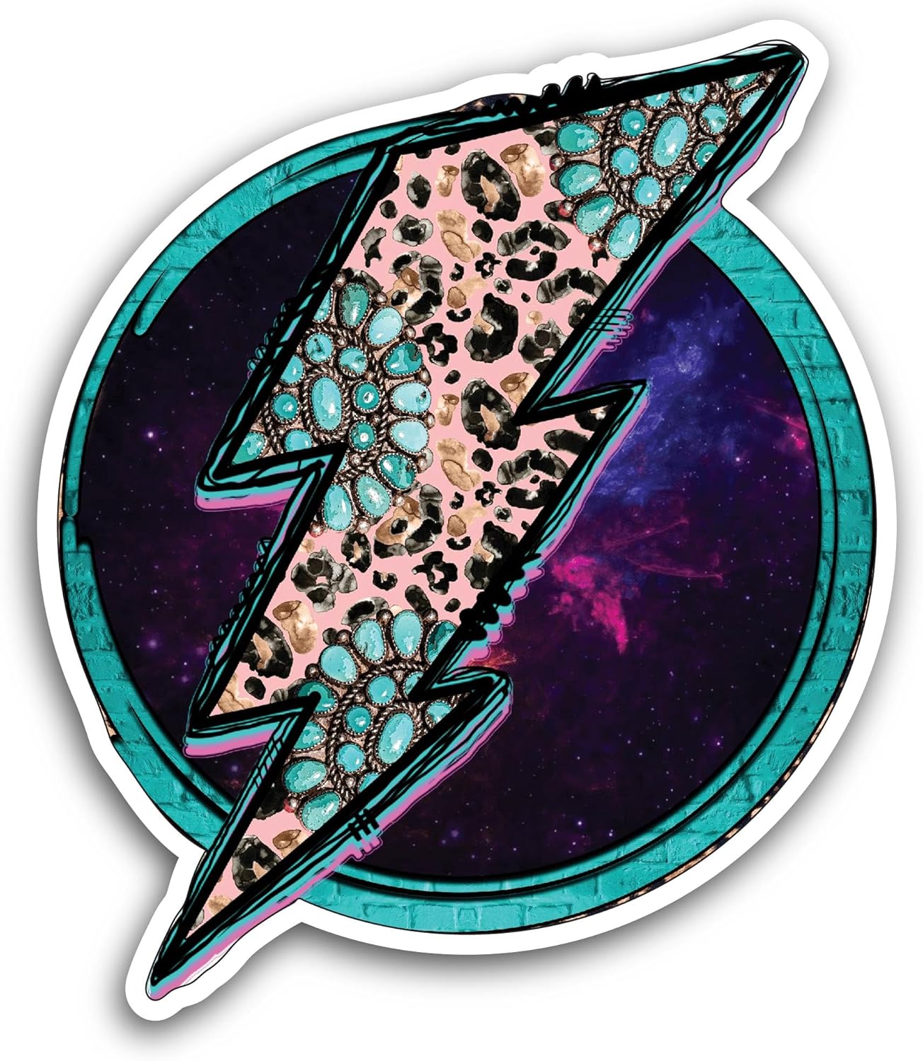 2 (Pieces) 3" and 5" Colorful Lightning Sticker, Waterproof Vinyl Decals for Many Purpose Like Cars, Trucks, Laptops, Phones, Windows and More