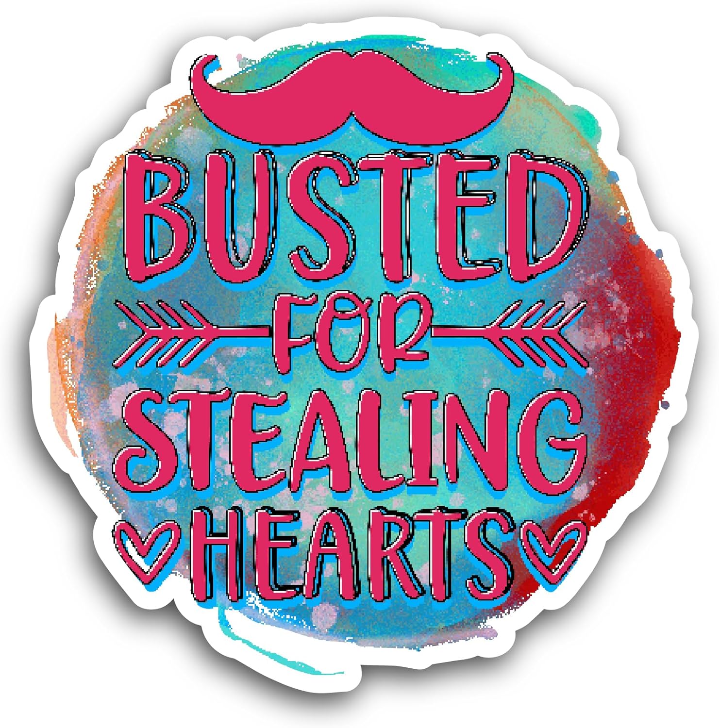 2 (Pieces) 3" and 5" Busted for Stealing Sticker, Waterproof Vinyl Decals for Many Purpose Like Cars, Trucks, Laptops, Phones, Windows and More