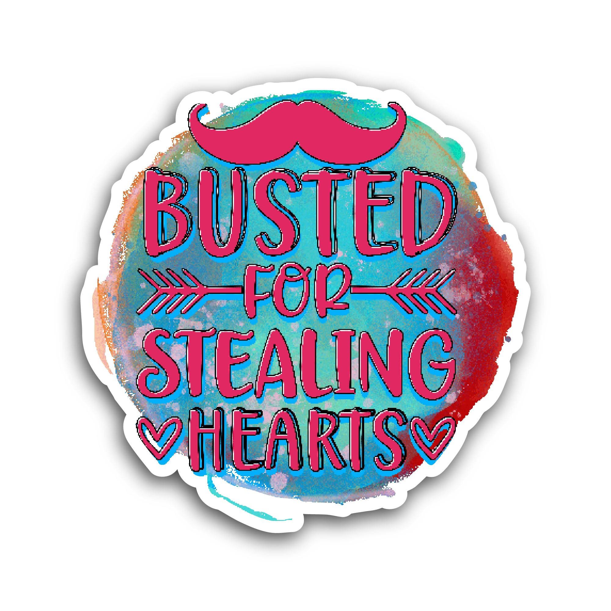 2 (Pieces) 3" and 5" Busted for Stealing Sticker, Waterproof Vinyl Decals for Many Purpose Like Cars