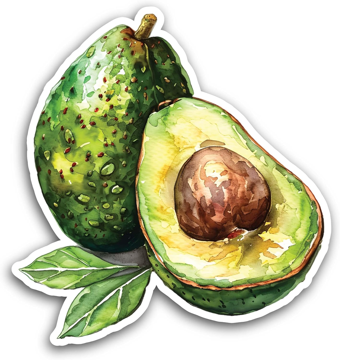 2 (Pieces) 3" and 5" Avocado Fruit Sticker, Waterproof Vinyl Decals for Many Purpose Like Cars, Trucks, Laptops, Phones, Windows and More