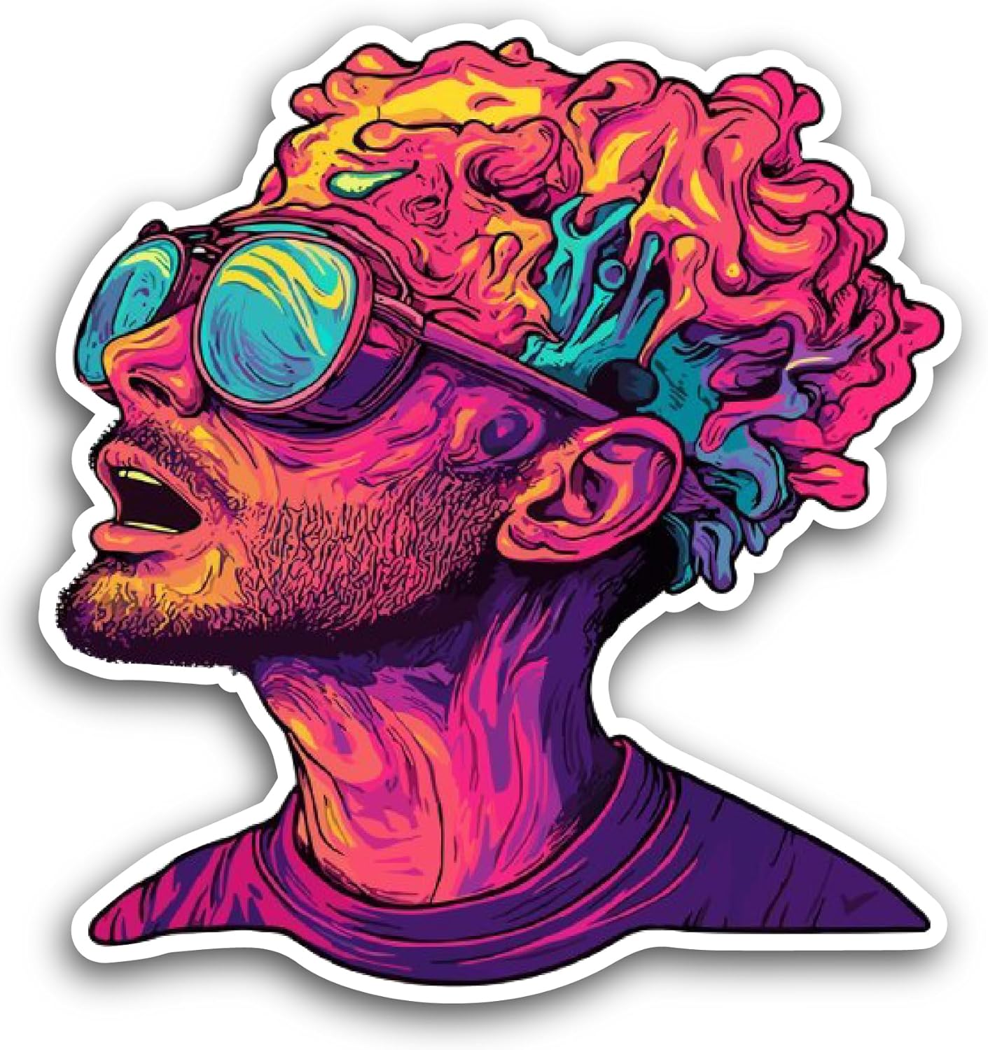 2 (Pieces) 3" and 5" Colorful Man Sticker, Waterproof Vinyl Decals for Many Purpose Like Cars, Trucks, Laptops, Phones, Windows and More