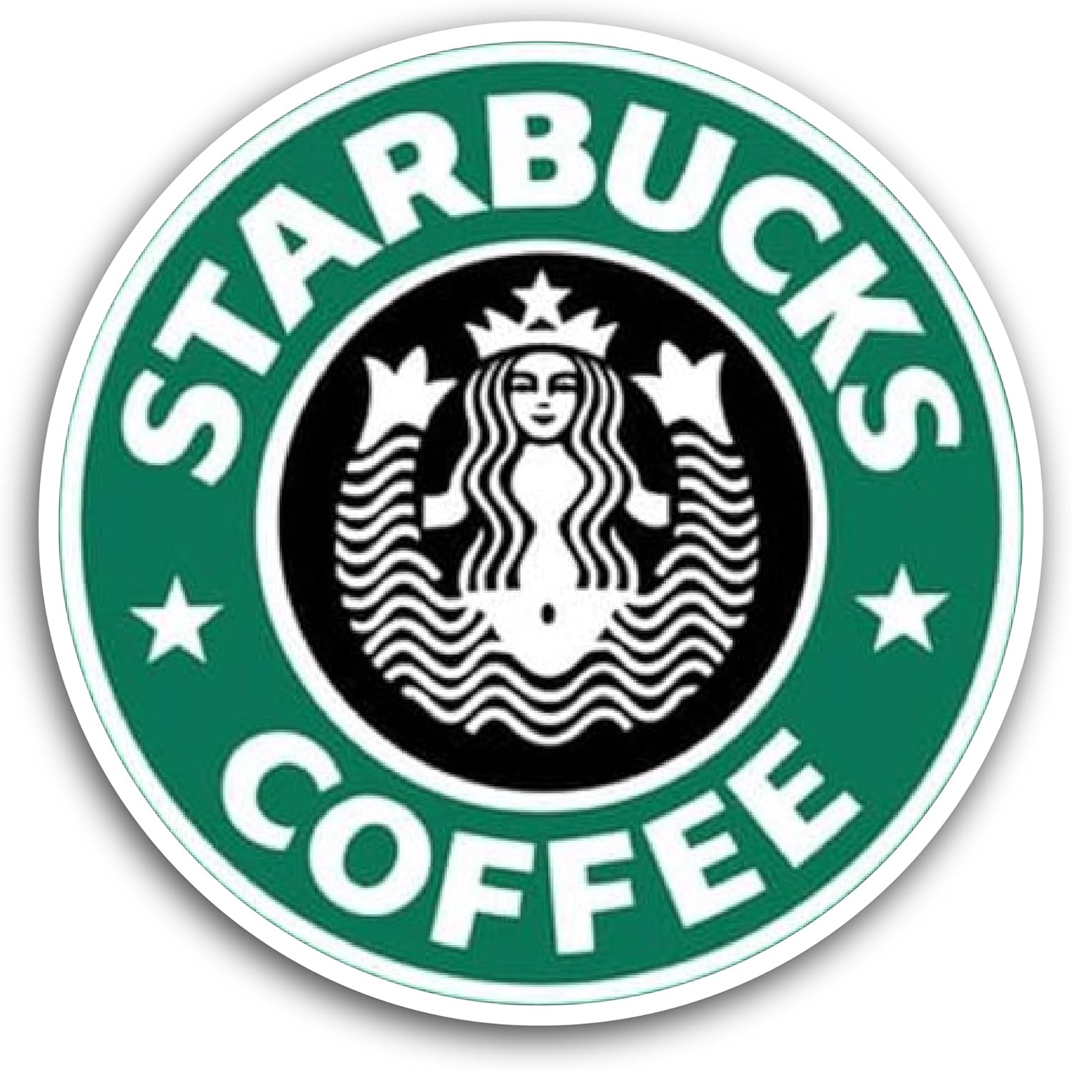 2 (Pieces) 3" and 5" Starbucks Coffee Sticker, Waterproof Vinyl Decals for Many Purpose Like Cars, Trucks, Laptops, Phones, Windows and More