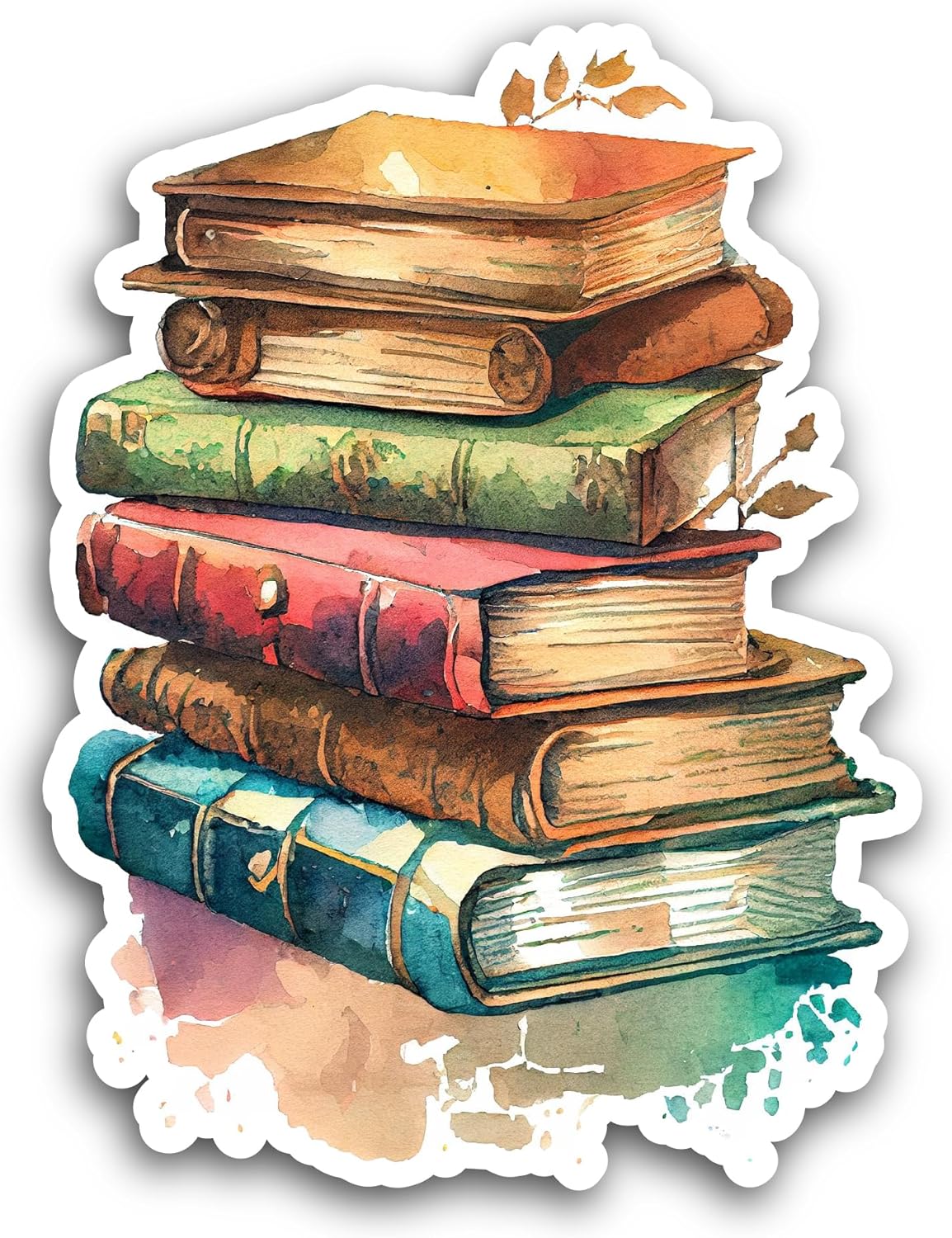 2 (Pieces) 3" and 5" Stack of Books Sticker, Waterproof Vinyl Decals for Many Purpose Like Cars, Trucks, Laptops, Phones, Windows and More