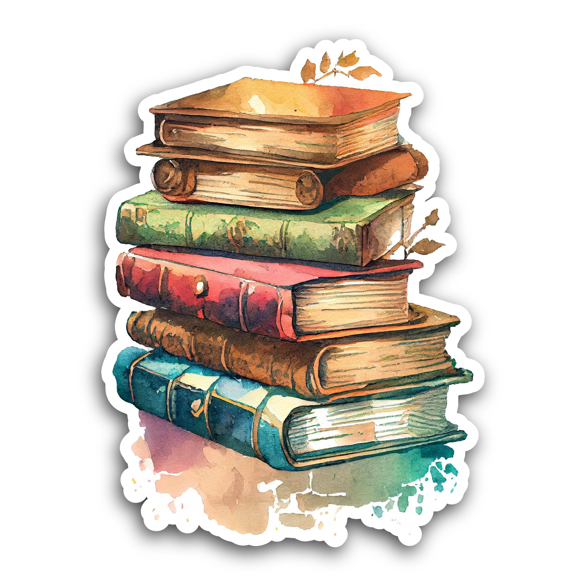 2 (Pieces) 3" and 5" Stack of Books Sticker, Waterproof Vinyl Decals for Many Purpose Like Cars, Tru