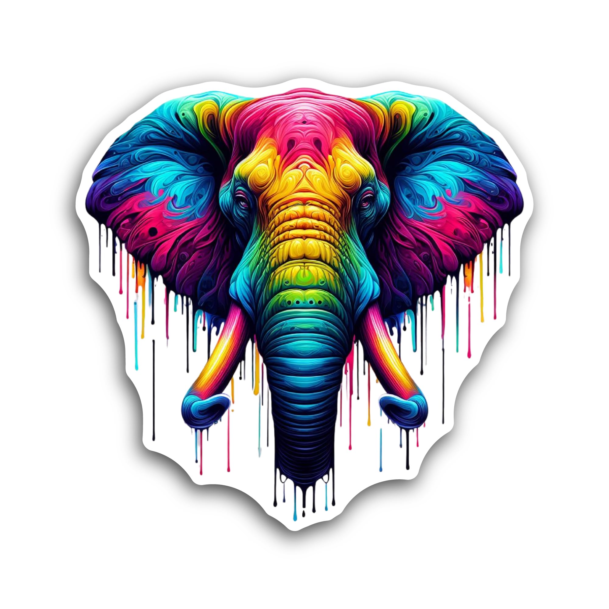 2 (Pieces) 3" and 5" Elephant Face Sticker, Waterproof Vinyl Decals for Many Purpose Like Cars, Truc