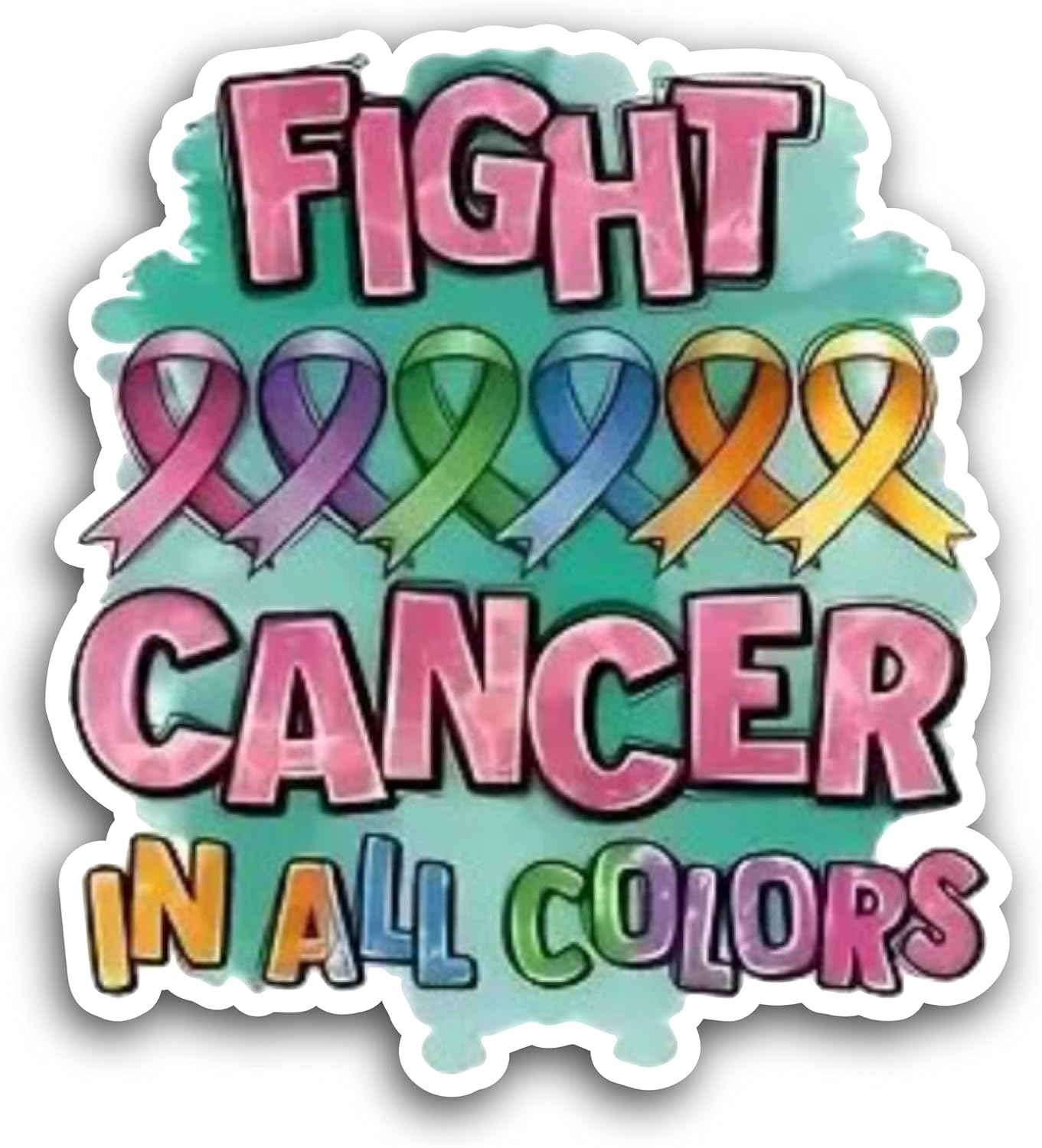 2 (Pieces) 3" and 5" Pink Cancer in All Colors Decal Sticker, Waterproof Vinyl Decals for Many Purpose Like Cars, Trucks, Laptops, Phones, Windows and More