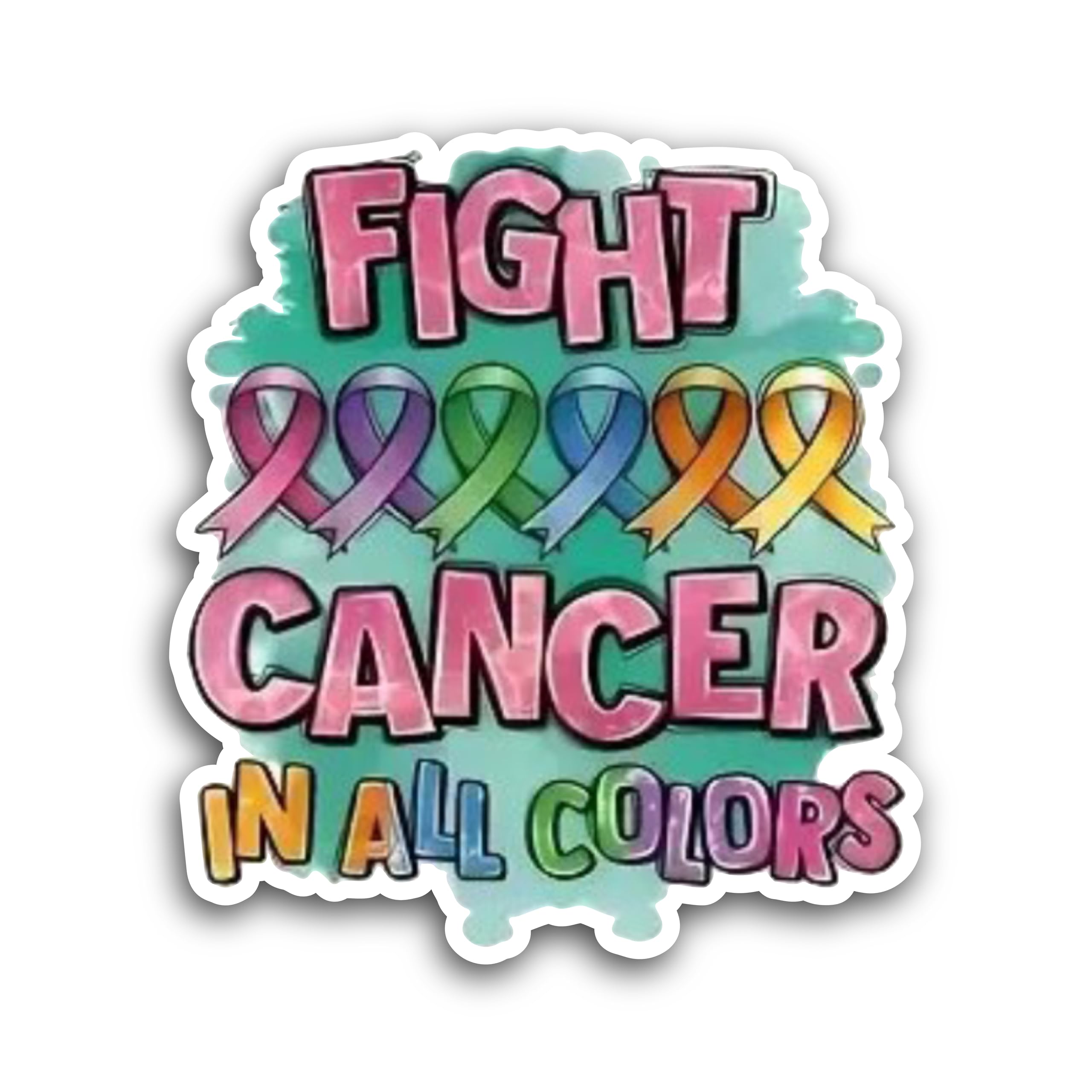 2 (Pieces) 3" and 5" Pink Cancer in All Colors Decal Sticker, Waterproof Vinyl Decals for Many Purpo
