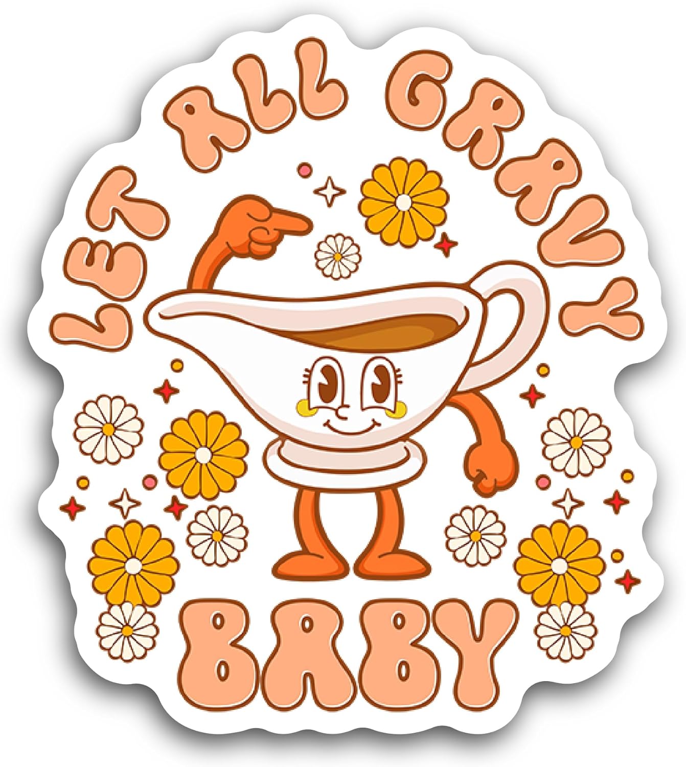 2 (Pieces) 3" and 5" Let All Gravy Baby Sticker, Waterproof Vinyl Decals for Many Purpose Like Cars, Trucks, Laptops, Phones, Windows and More