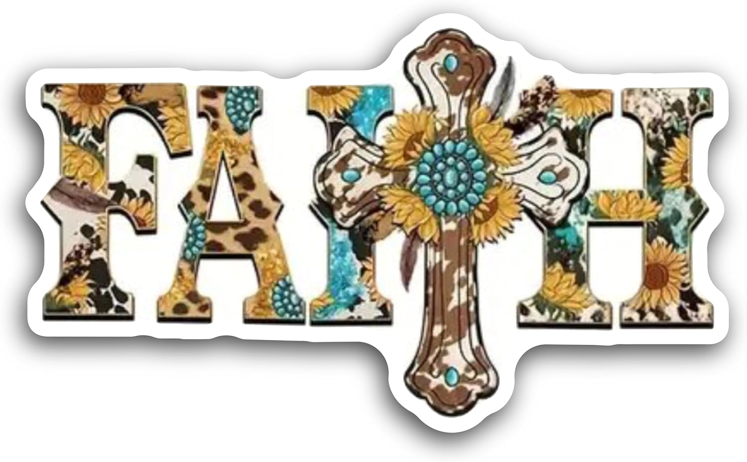 2 (Pieces) 3" and 5" Faith Message Sticker Decal Sticker, Waterproof Vinyl Decals for Many Purpose Like Cars, Trucks, Laptops, Phones, Windows and More