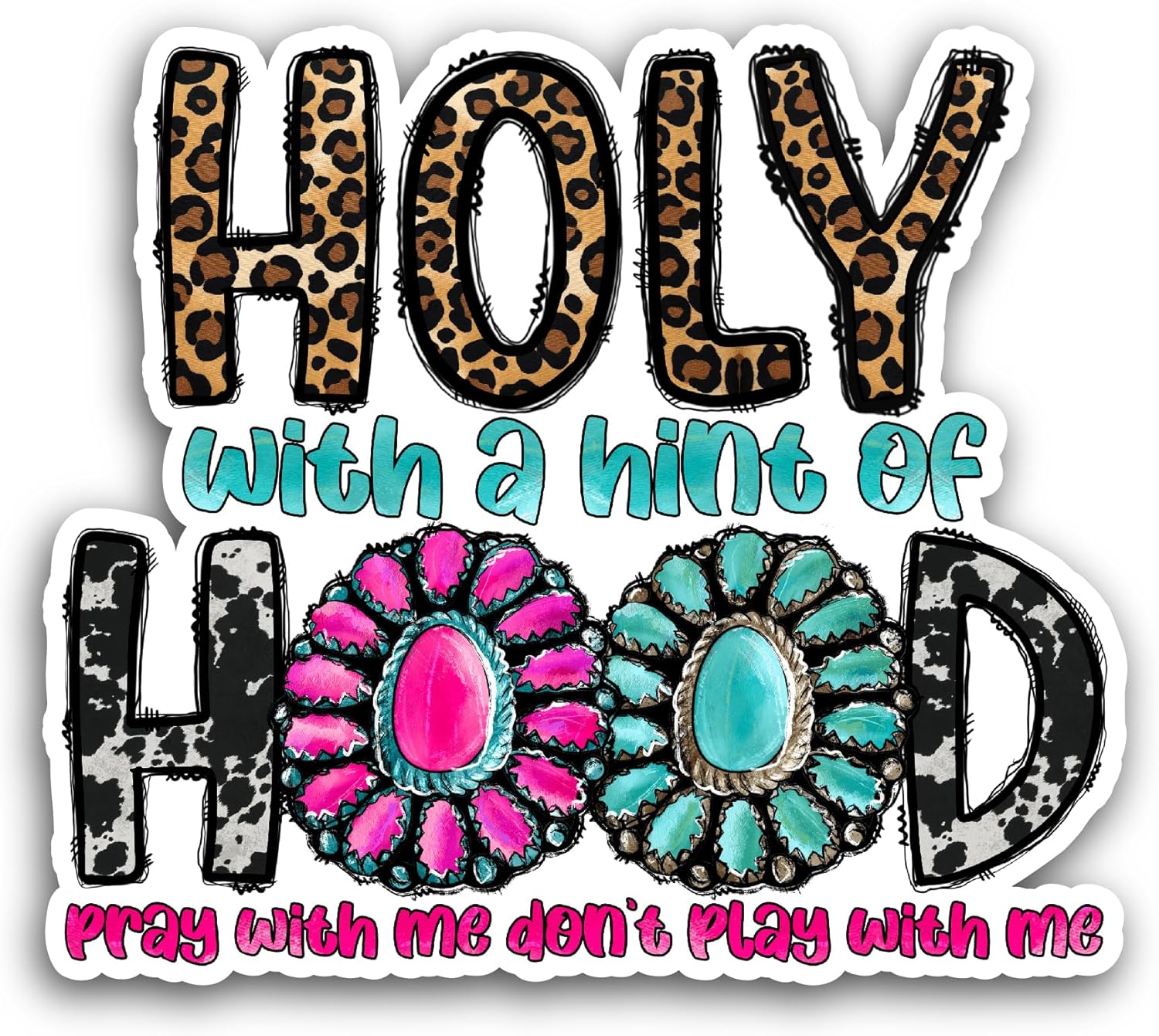 2 (Pieces) 3" and 5" Holy with a Hint of Hood Sticker, Waterproof Vinyl Decals for Many Purpose Like Cars, Trucks, Laptops, Phones, Windows and More
