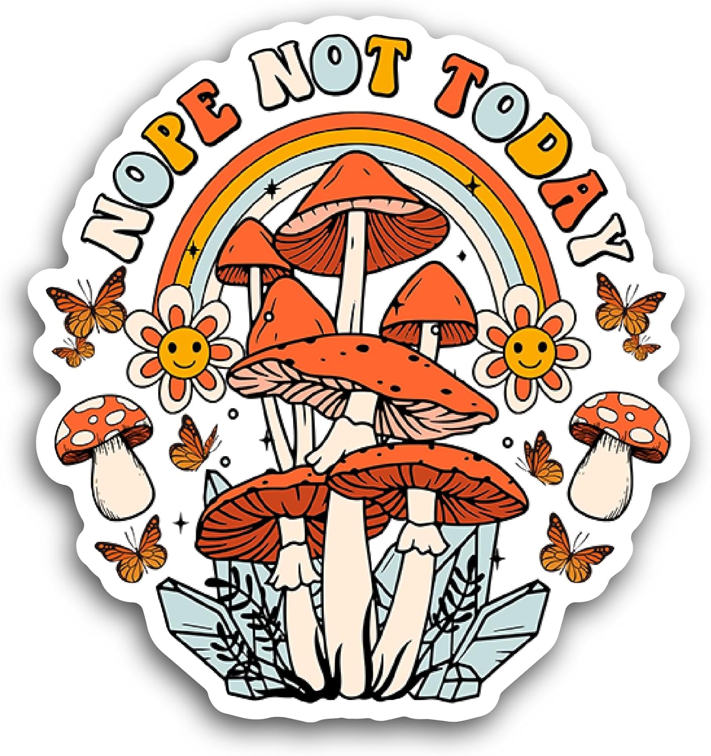 2 (Pieces) 3" and 5" Nope Not Today Sticker, Waterproof Vinyl Decals for Many Purpose Like Cars, Trucks, Laptops, Phones, Windows and More