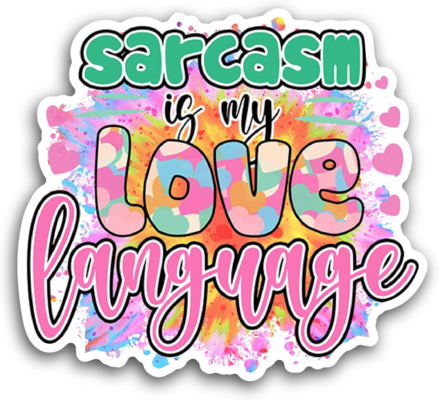 2 (Pieces) 3" and 5" Sarcasm is My Love Language Text Sticker, Waterproof Vinyl Decals for Many Purpose Like Cars, Trucks, Laptops, Phones, Windows and More