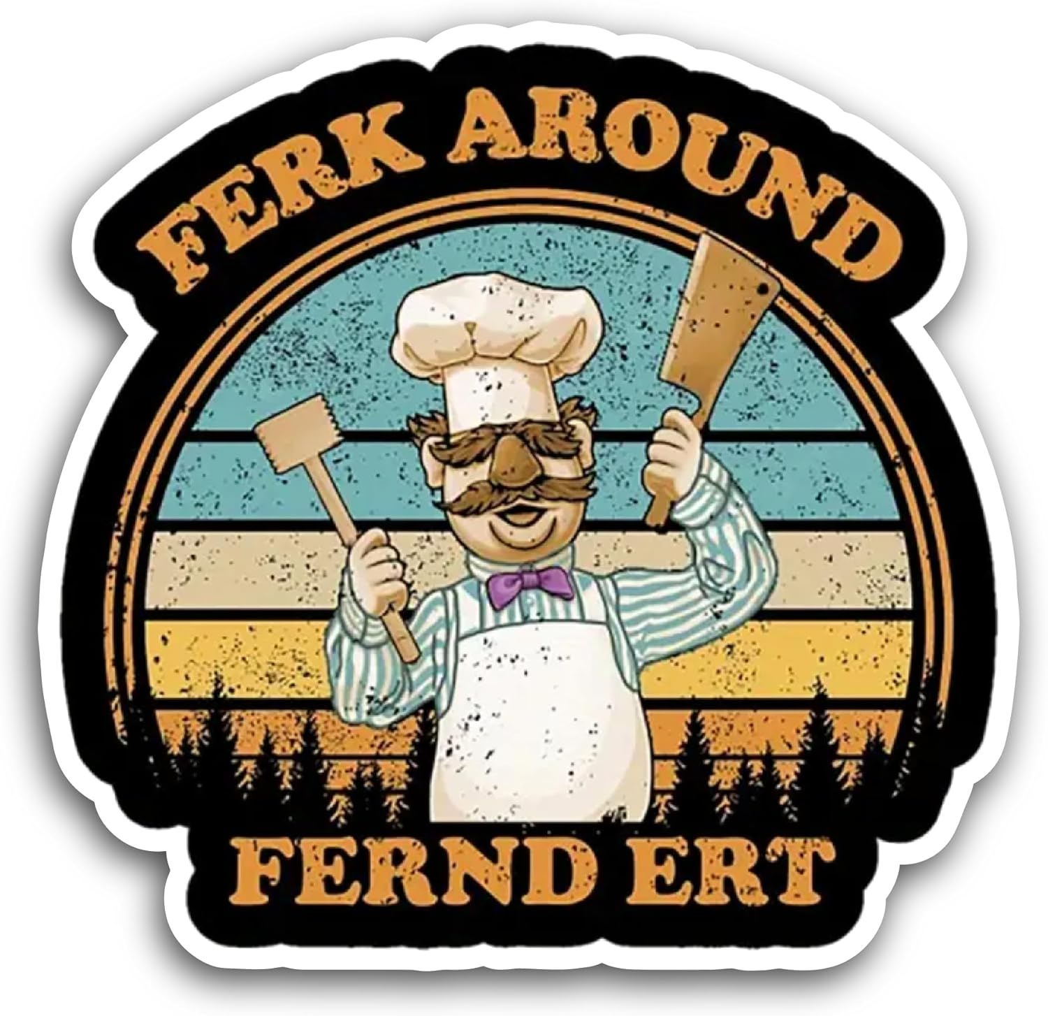 2 (Pieces) 3" and 5" Ferk Around Sticker, Waterproof Vinyl Decals for Many Purpose Like Cars, Trucks, Laptops, Phones, Windows and More