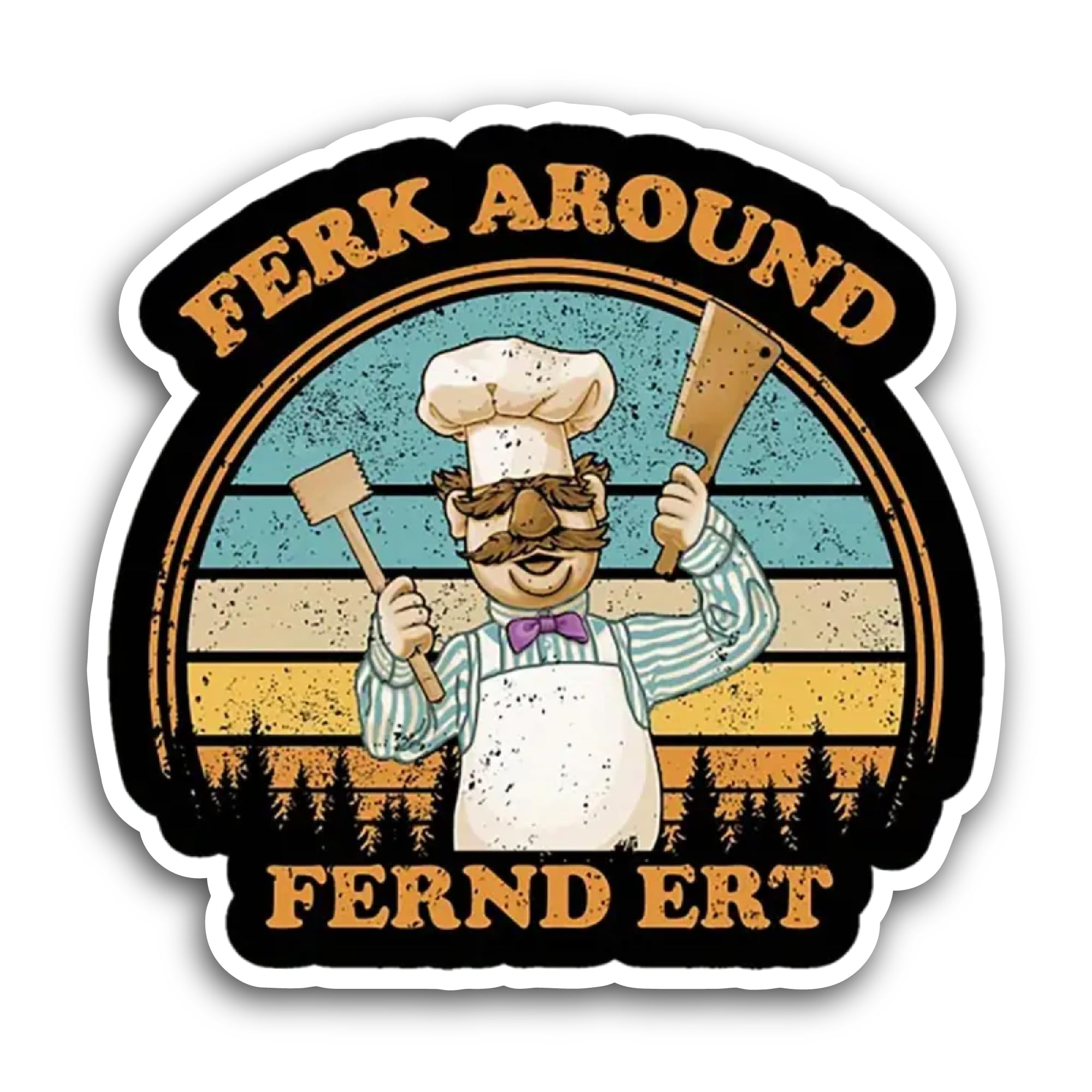 2 (Pieces) 3" and 5" Ferk Around Sticker, Waterproof Vinyl Decals for Many Purpose Like Cars, Trucks