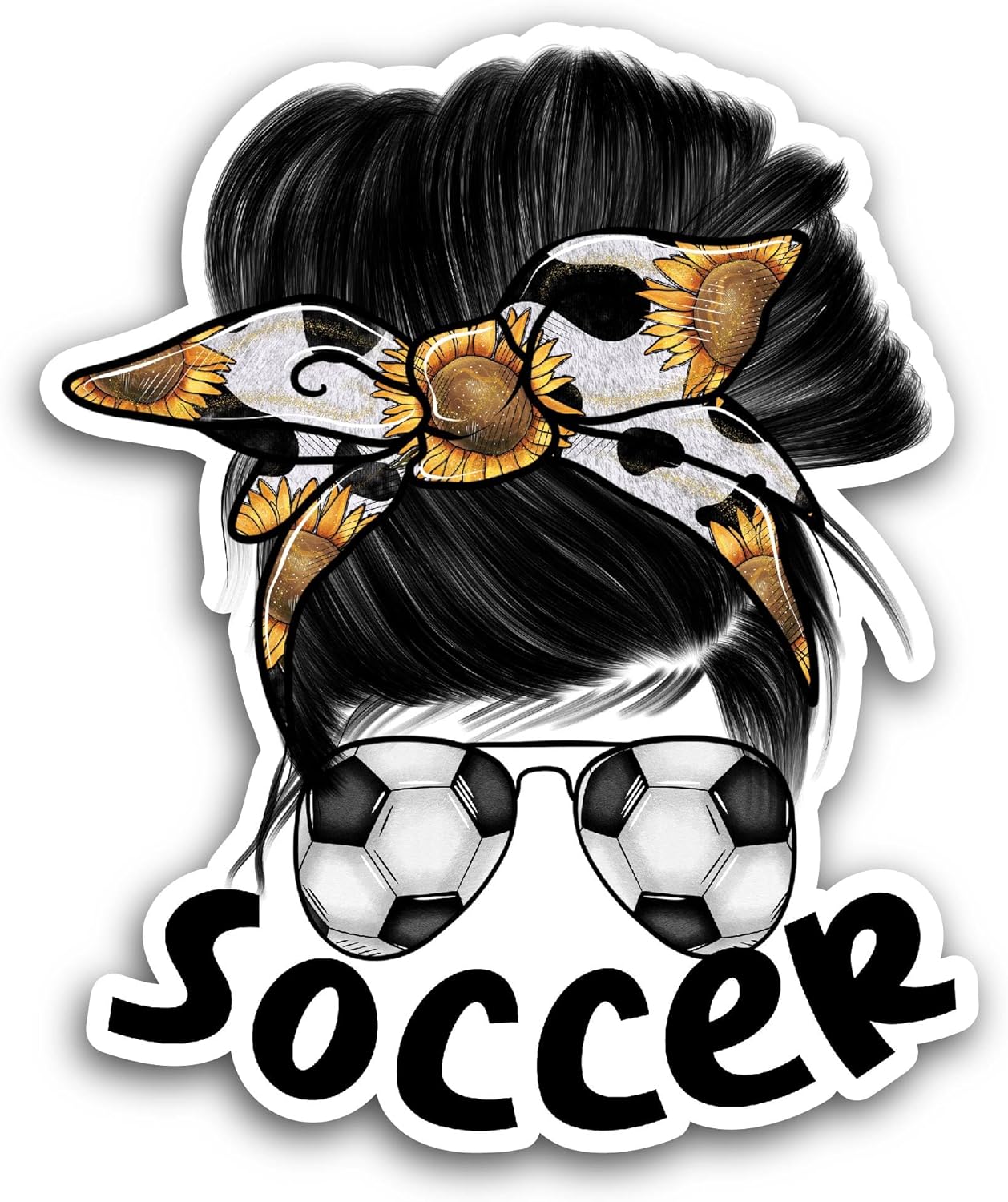 2 (Pieces) 3" and 5" Soccer Sticker, Waterproof Vinyl Decals for Many Purpose Like Cars, Trucks, Laptops, Phones, Windows and More