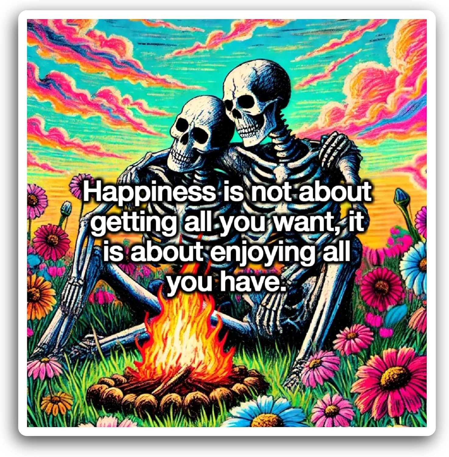 2 (Pieces) 3" and 5" Happiness is Not About Sticker, Waterproof Vinyl Decals for Many Purpose Like Cars, Trucks, Laptops, Phones, Windows and More
