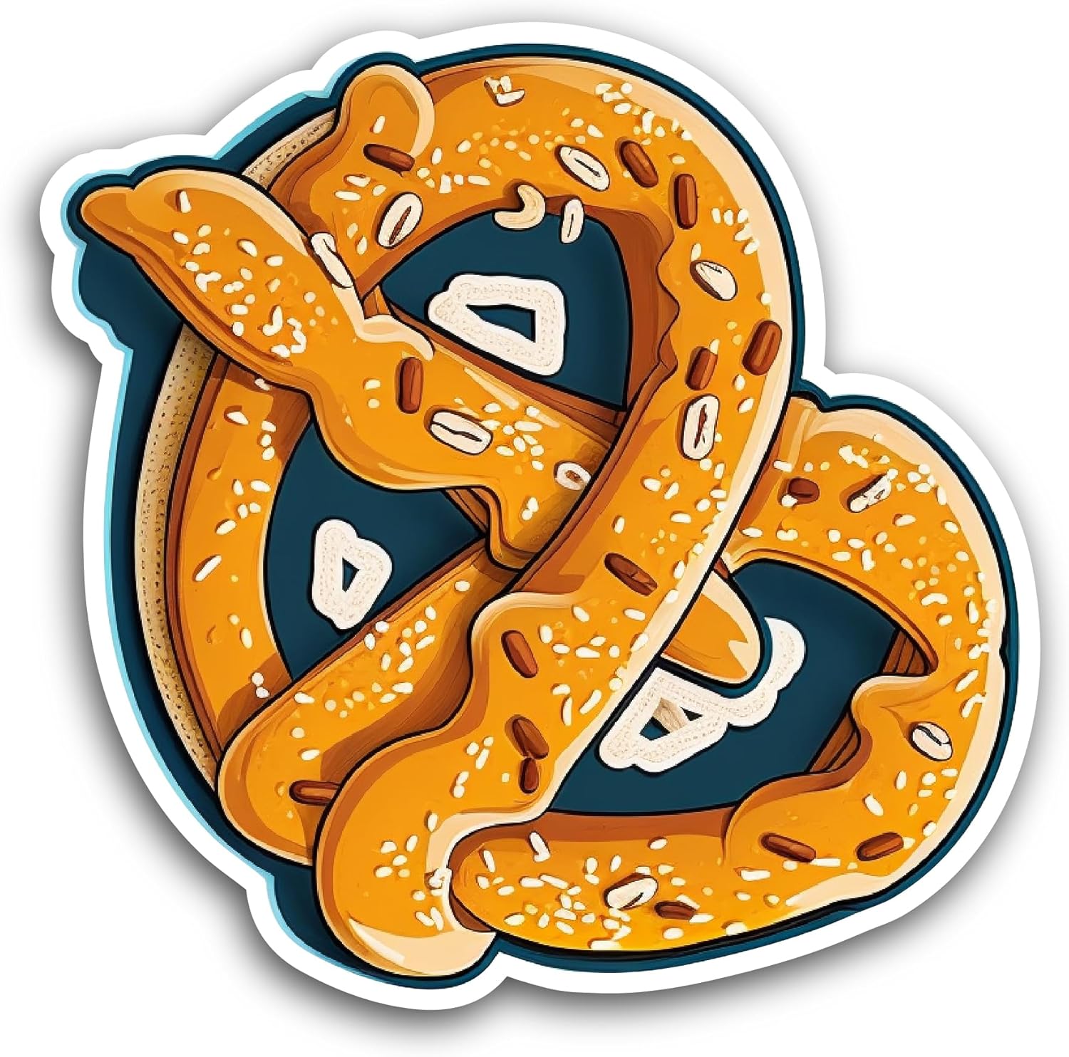 2 (Pieces) 3" and 5" Heartshaped Pretzel Ticker, Waterproof Vinyl Decals for Many Purpose Like Cars, Trucks, Laptops, Phones, Windows and More