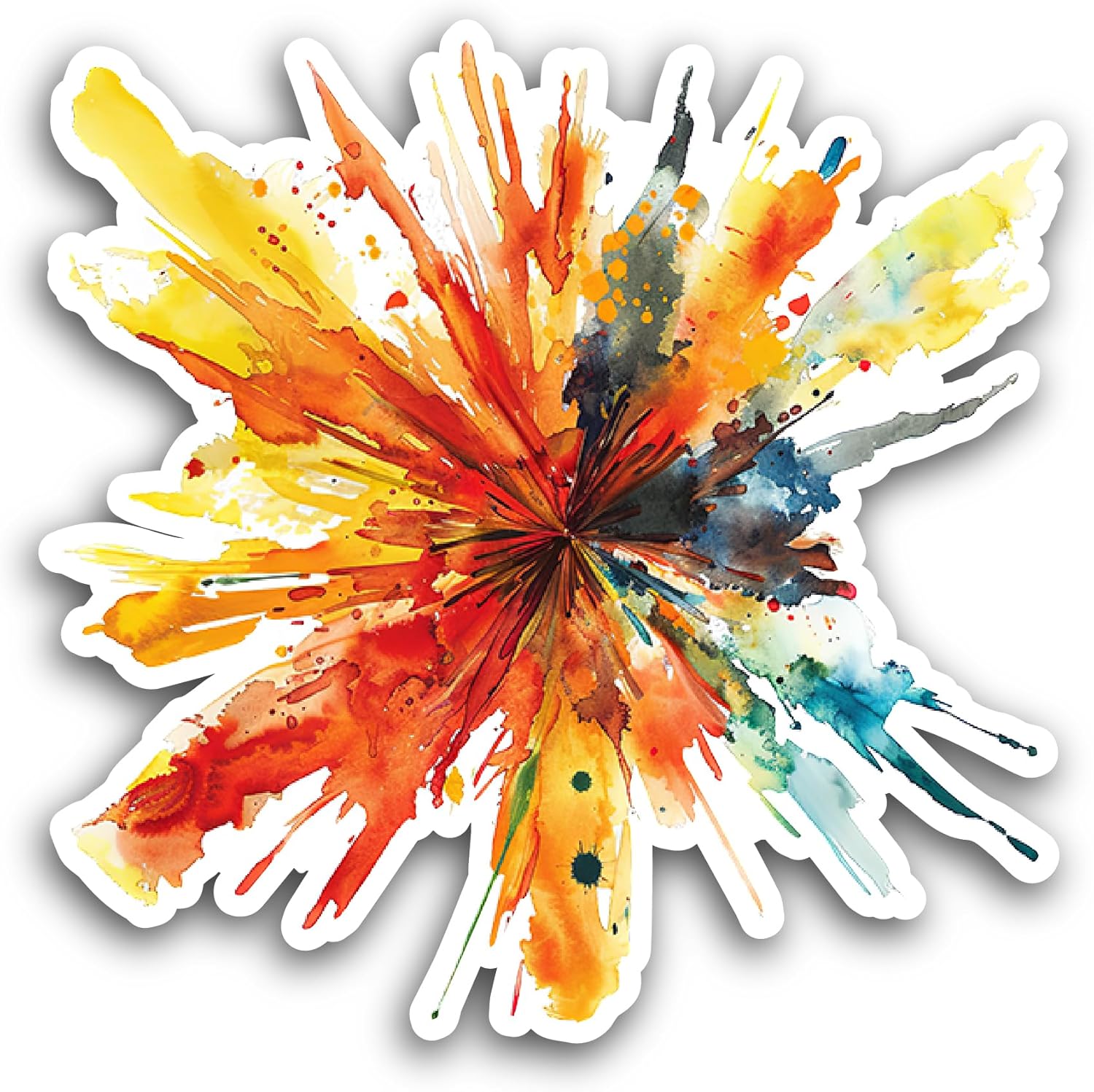 2 (Pieces) 3" and 5'' Colored Burst of Paint Sticker, Waterproof Vinyl Decals for Many Purpose Like Cars, Trucks, Laptops, Phones, Windows and More