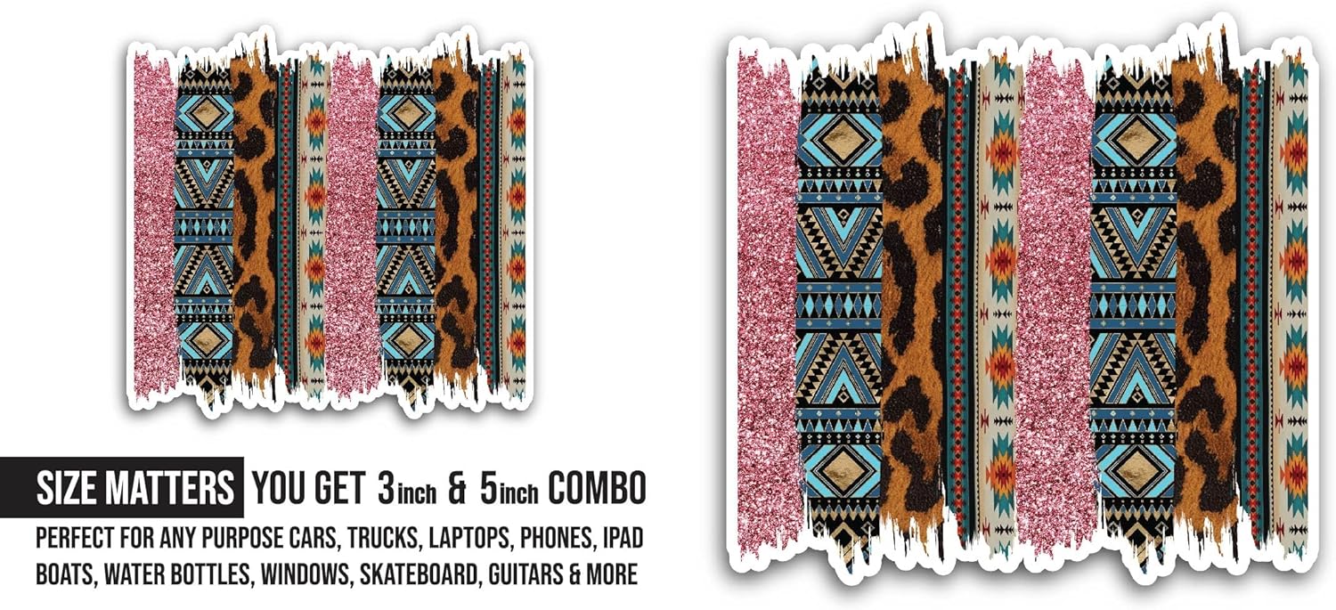 2 (Pieces) 3" and 5" Seamless Pattern Sticker, Waterproof Vinyl Decals for Many Purpose Like Cars, Trucks, Laptops, Phones, Windows and More