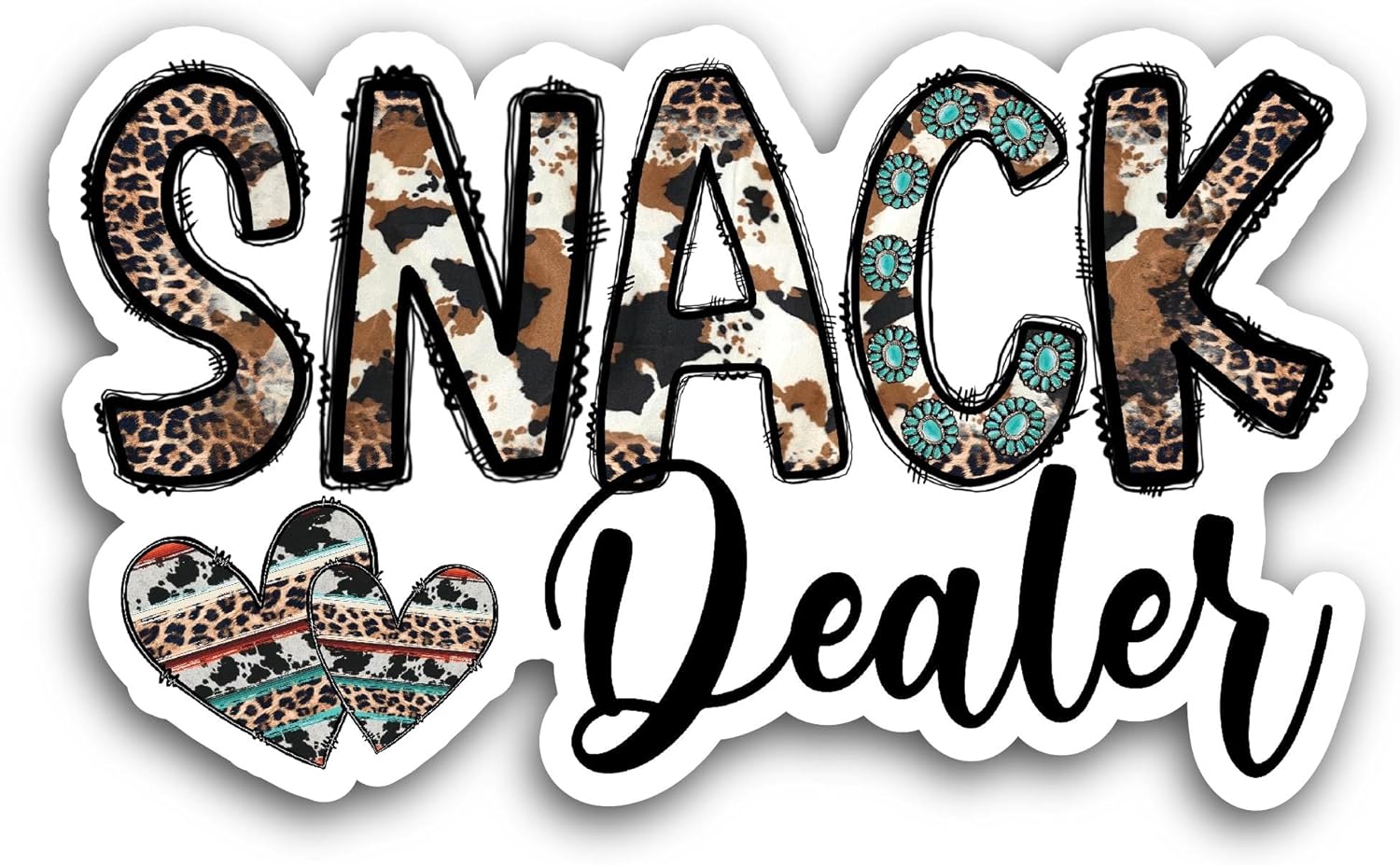2 (Pieces) 3" and 5" Snack Dealer Sticker, Waterproof Vinyl Decals for Many Purpose Like Cars, Trucks, Laptops, Phones, Windows and More