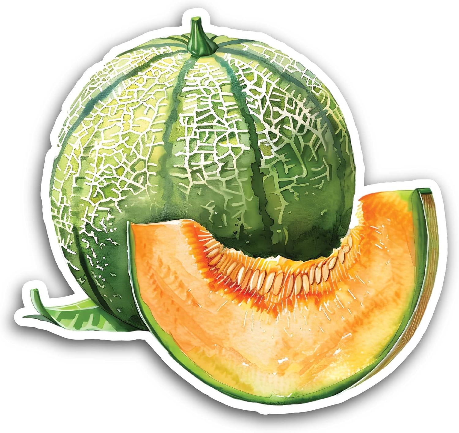 2 (Pieces) 3" and 5" Melon Sticker, Waterproof Vinyl Decals for Many Purpose Like Cars, Trucks, Laptops, Phones, Windows and More