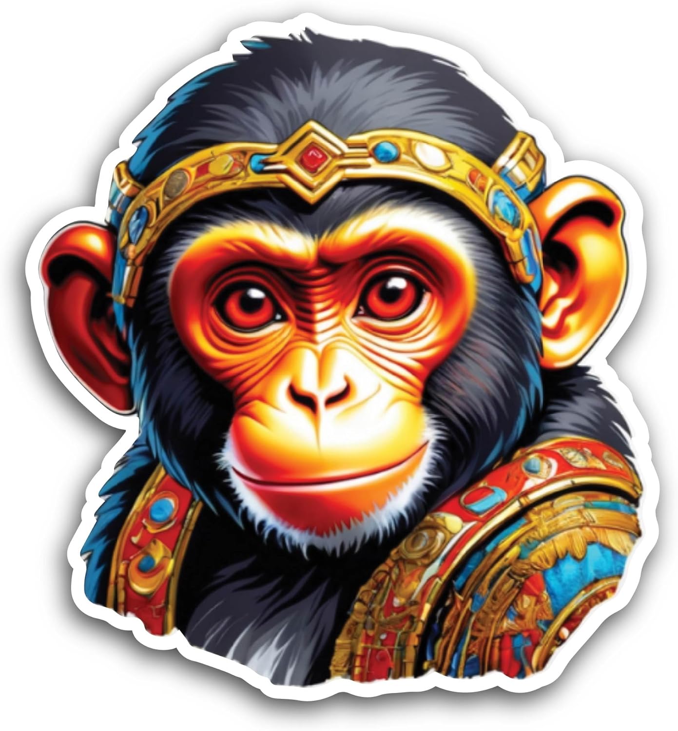 2 (Pieces) 3" and 5" Monkey Sticker, Waterproof Vinyl Decals for Many Purpose Like Cars, Trucks, Laptops, Phones, Windows and More