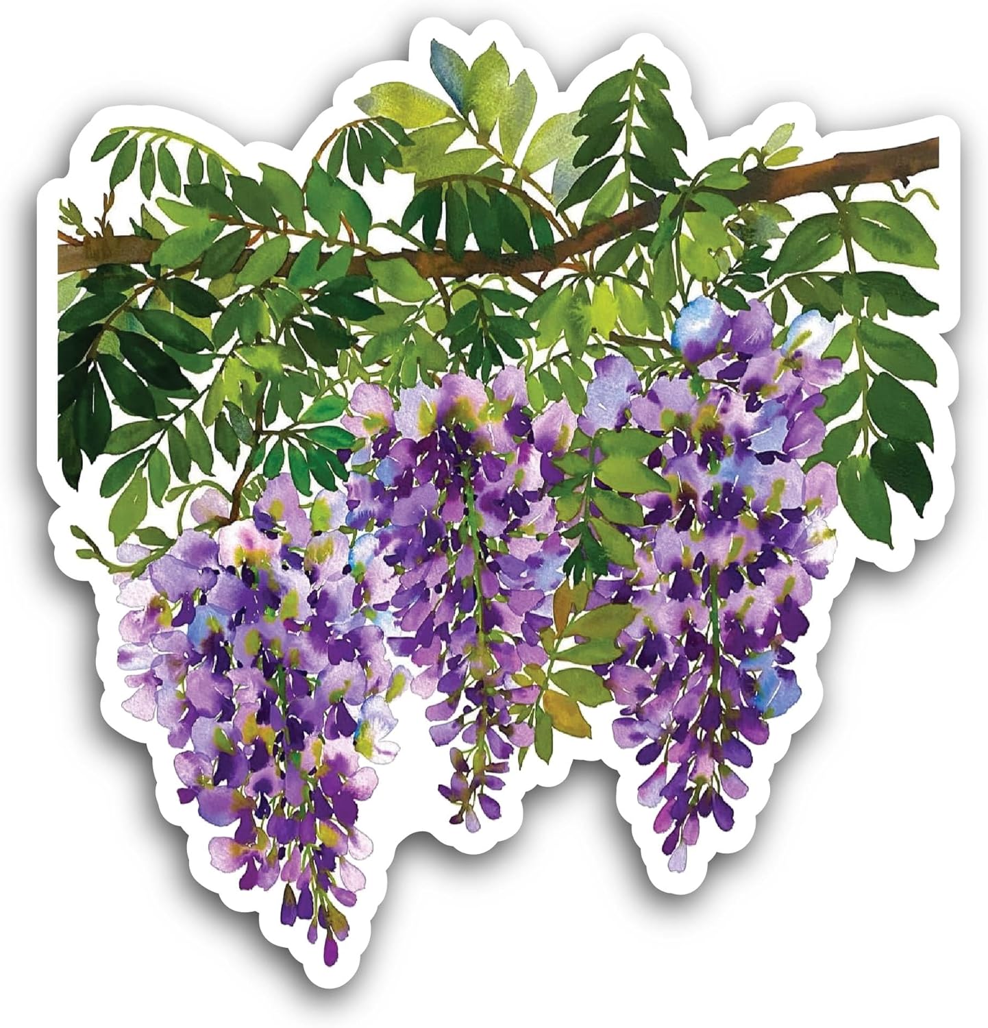 2 (Pieces) 3" and 5" Bunch of Purple Flowers Sticker, Waterproof Vinyl Decals for Many Purpose Like Cars, Trucks, Laptops, Phones, Windows and More