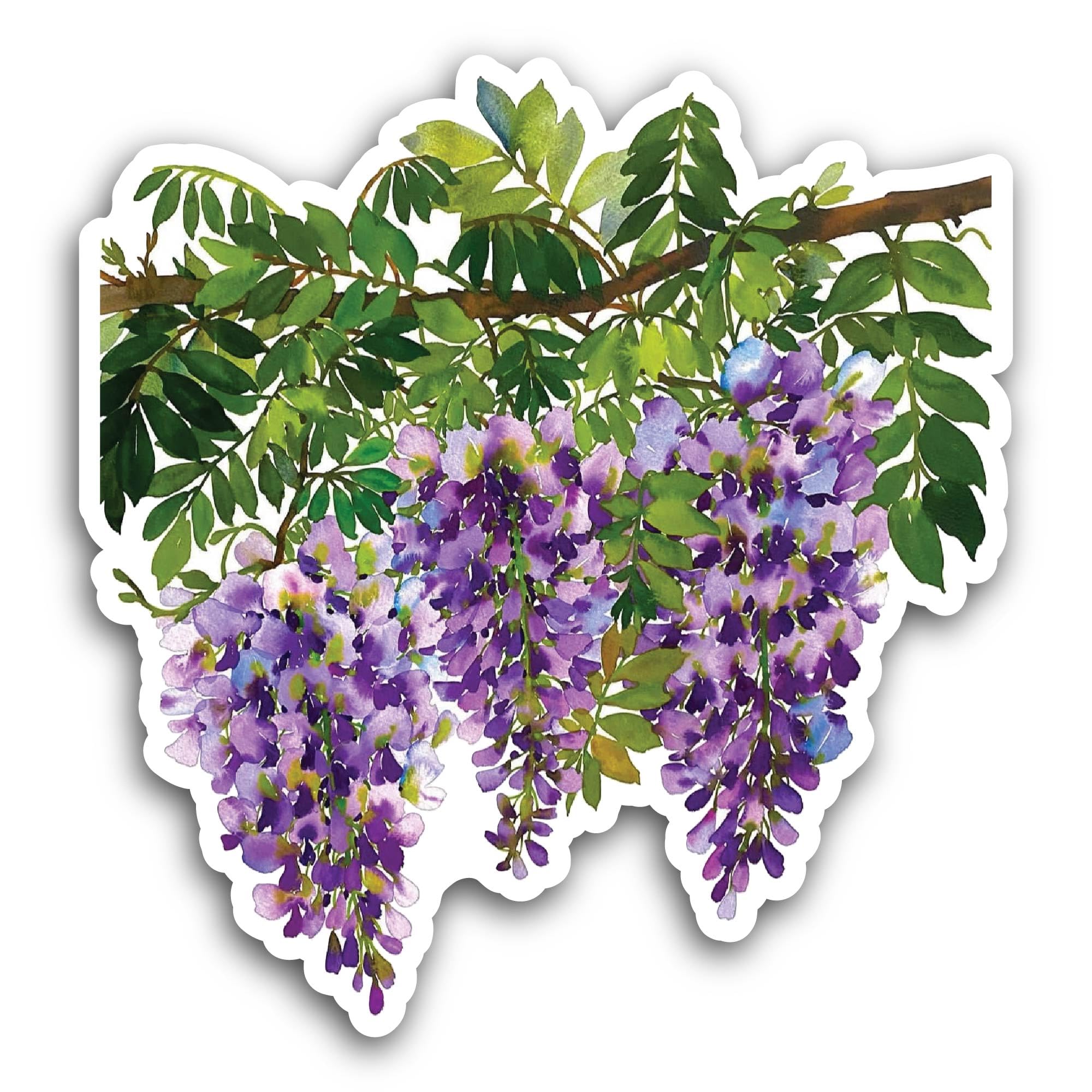 2 (Pieces) 3" and 5" Bunch of Purple Flowers Sticker, Waterproof Vinyl Decals for Many Purpose Like 