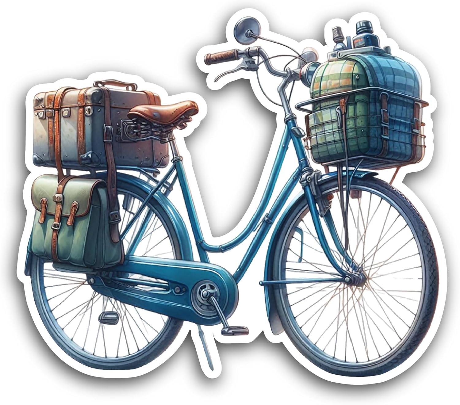 2 (Pieces) 3" and 5" Vintage Bicycle Sticker, Waterproof Vinyl Decals for Many Purpose Like Cars, Trucks, Laptops, Phones, Windows and More