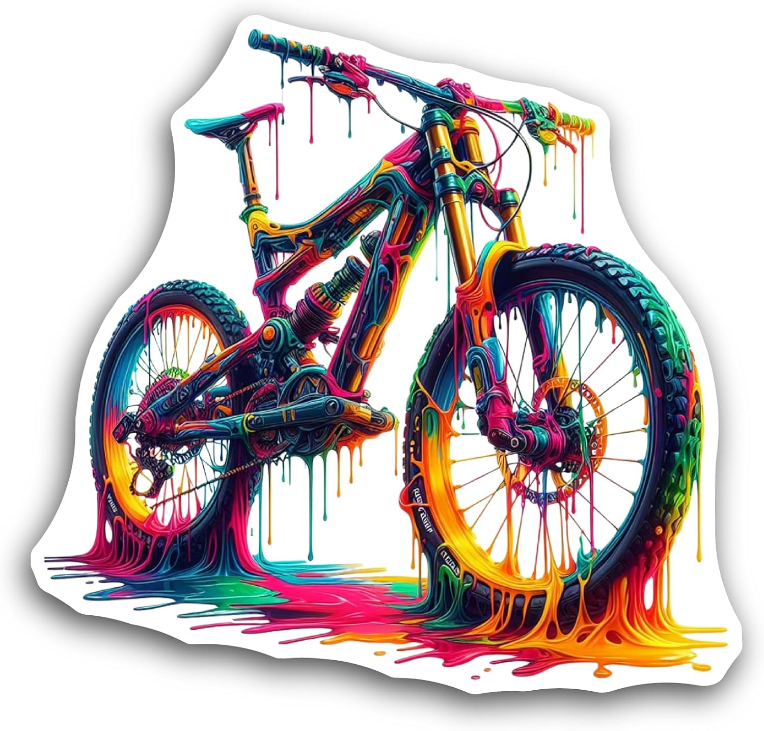 2 (Pieces) 3" and 5" Bicycle Sticker, Waterproof Vinyl Decals for Many Purpose Like Cars, Trucks, Laptops, Phones, Windows and More