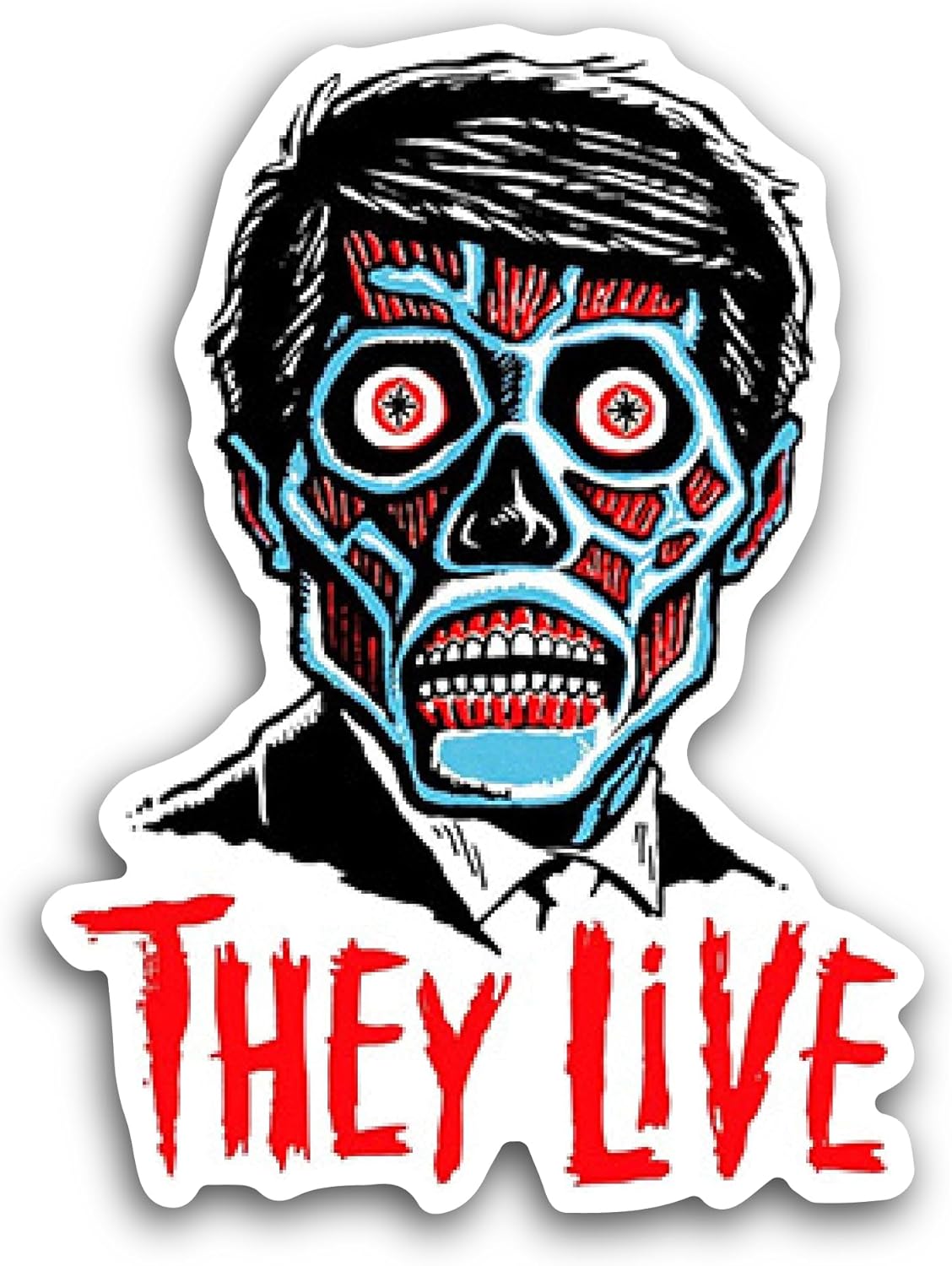 2 (Pieces) 3" and 5" They Live Sticker, Waterproof Vinyl Decals for Many Purpose Like Cars, Trucks, Laptops, Phones, Windows and More