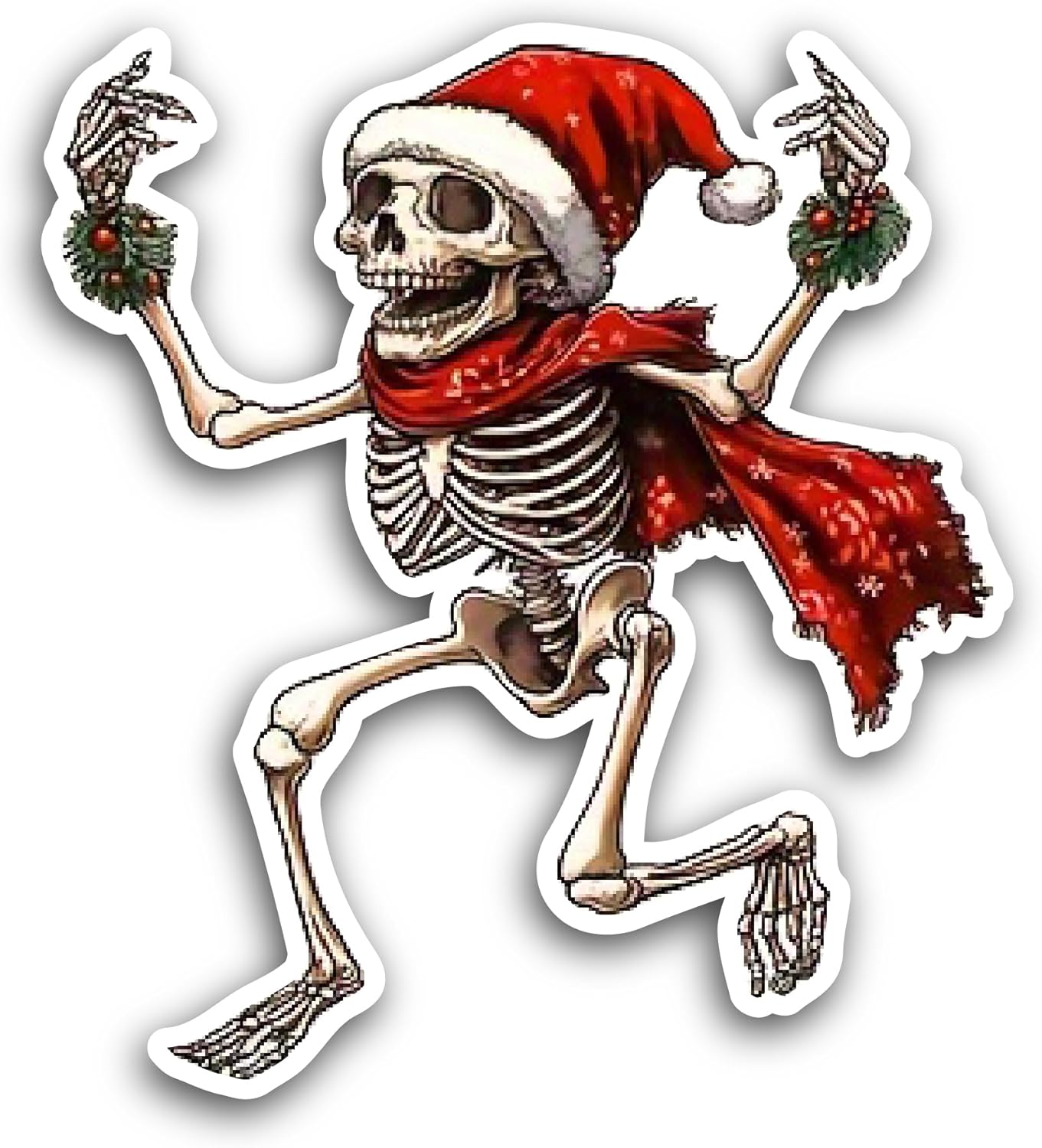 2 (Pieces) 3" and 5" Funny Skeleton Sticker, Waterproof Vinyl Decals for Many Purpose Like Cars, Trucks, Laptops, Phones, Windows and More