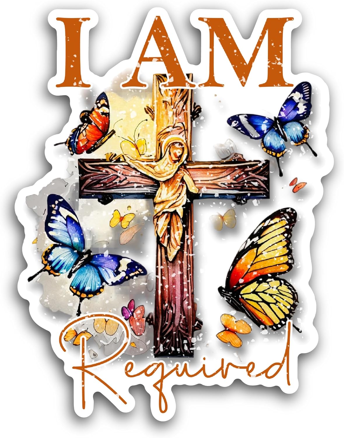 2 (Pieces) 3" and 5" I Am Sticker, Waterproof Vinyl Decals for Many Purpose Like Cars, Trucks, Laptops, Phones, Windows and More