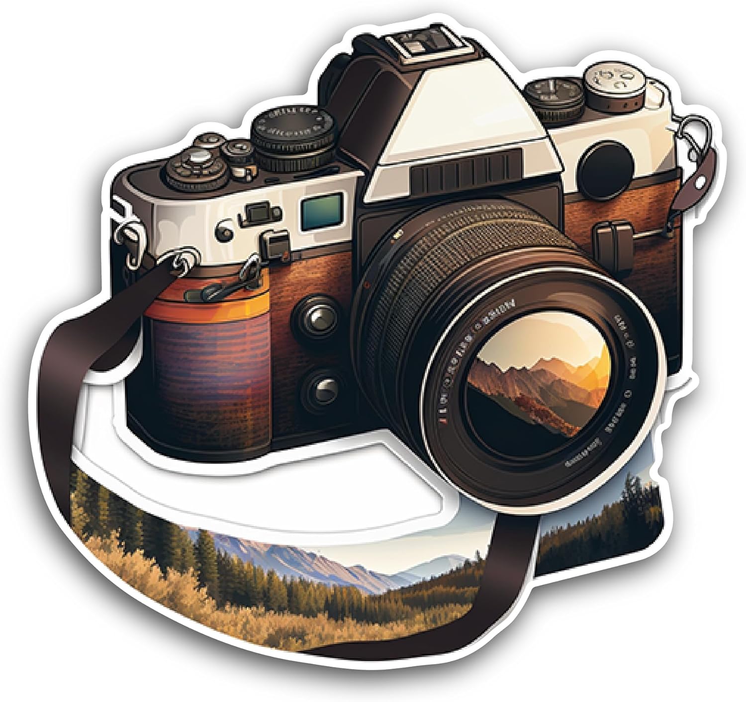 2 (Pieces) 3" and 5" Antique Camera Sticker, Waterproof Vinyl Decals for Many Purpose Like Cars, Trucks, Laptops, Phones, Windows and More