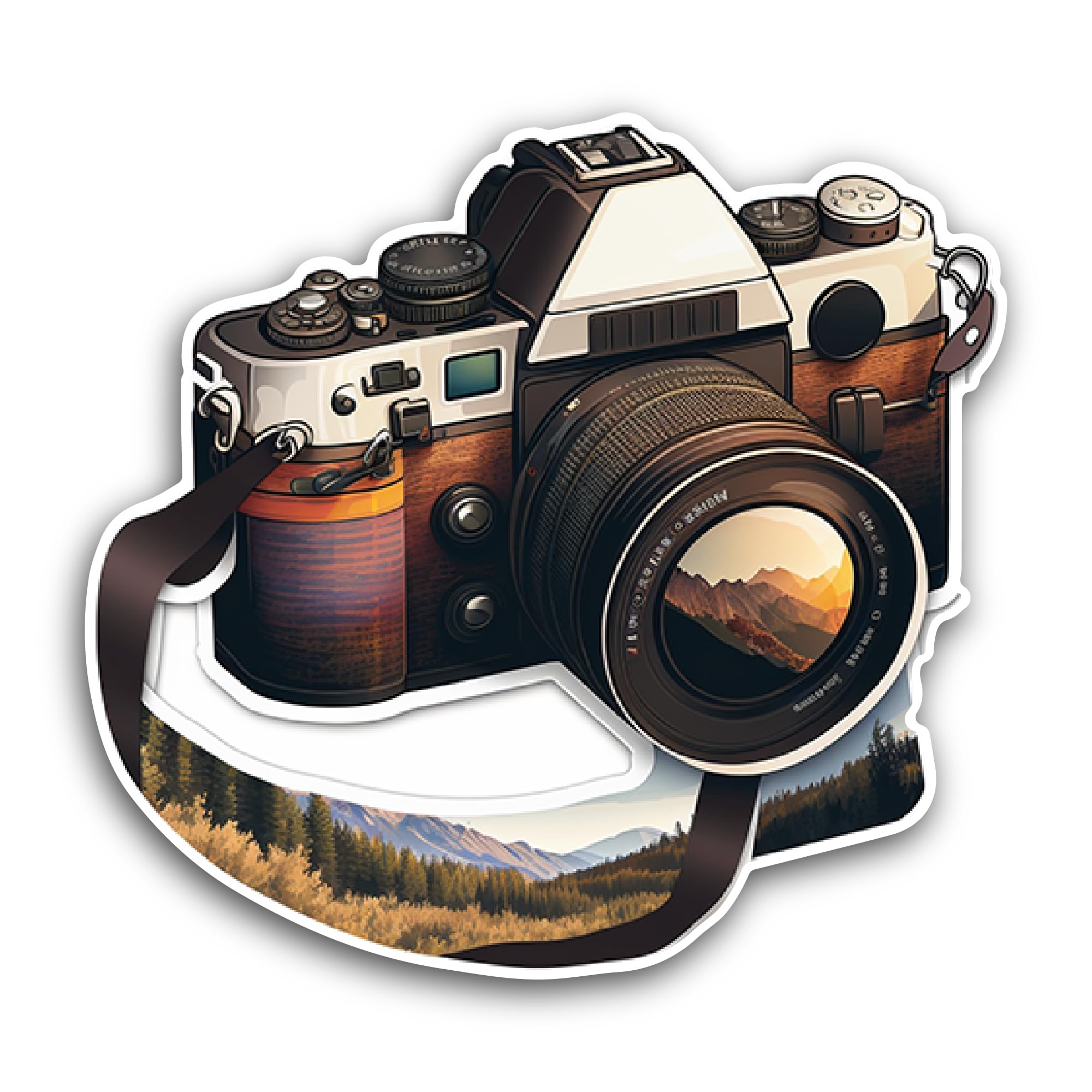 2 (Pieces) 3" and 5" Antique Camera Sticker, Waterproof Vinyl Decals for Many Purpose Like Cars, Tru