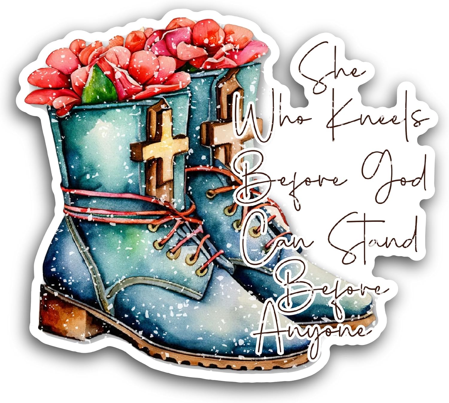 2 (Pieces) 3" and 5" She Who Kneels Before God Sticker, Waterproof Vinyl Decals for Many Purpose Like Cars, Trucks, Laptops, Phones, Windows and More