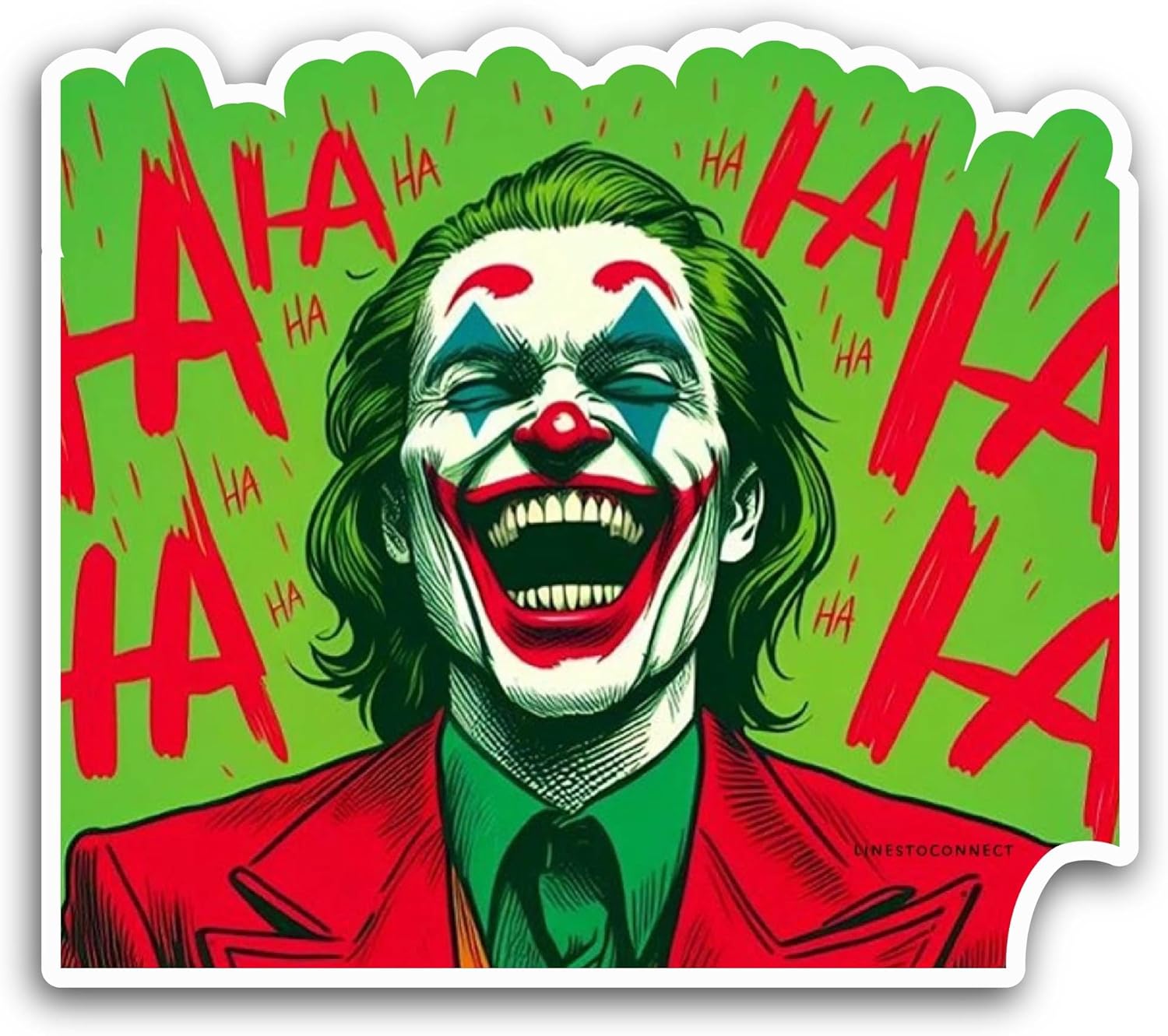 2 (Pieces) 3" and 5" Laughing Joker Sticker, Waterproof Vinyl Decals for Many Purpose Like Cars, Trucks, Laptops, Phones, Windows and More