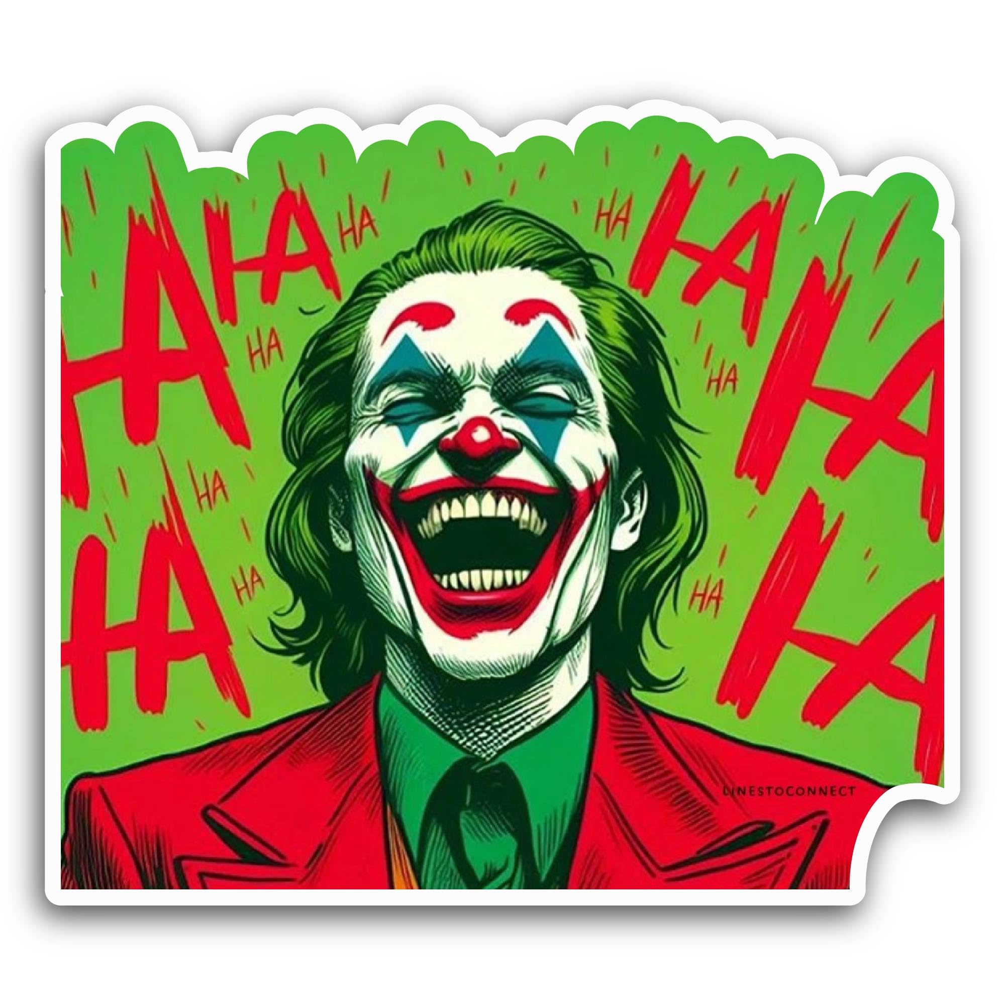 2 (Pieces) 3" and 5" Laughing Joker Sticker, Waterproof Vinyl Decals for Many Purpose Like Cars, Tru
