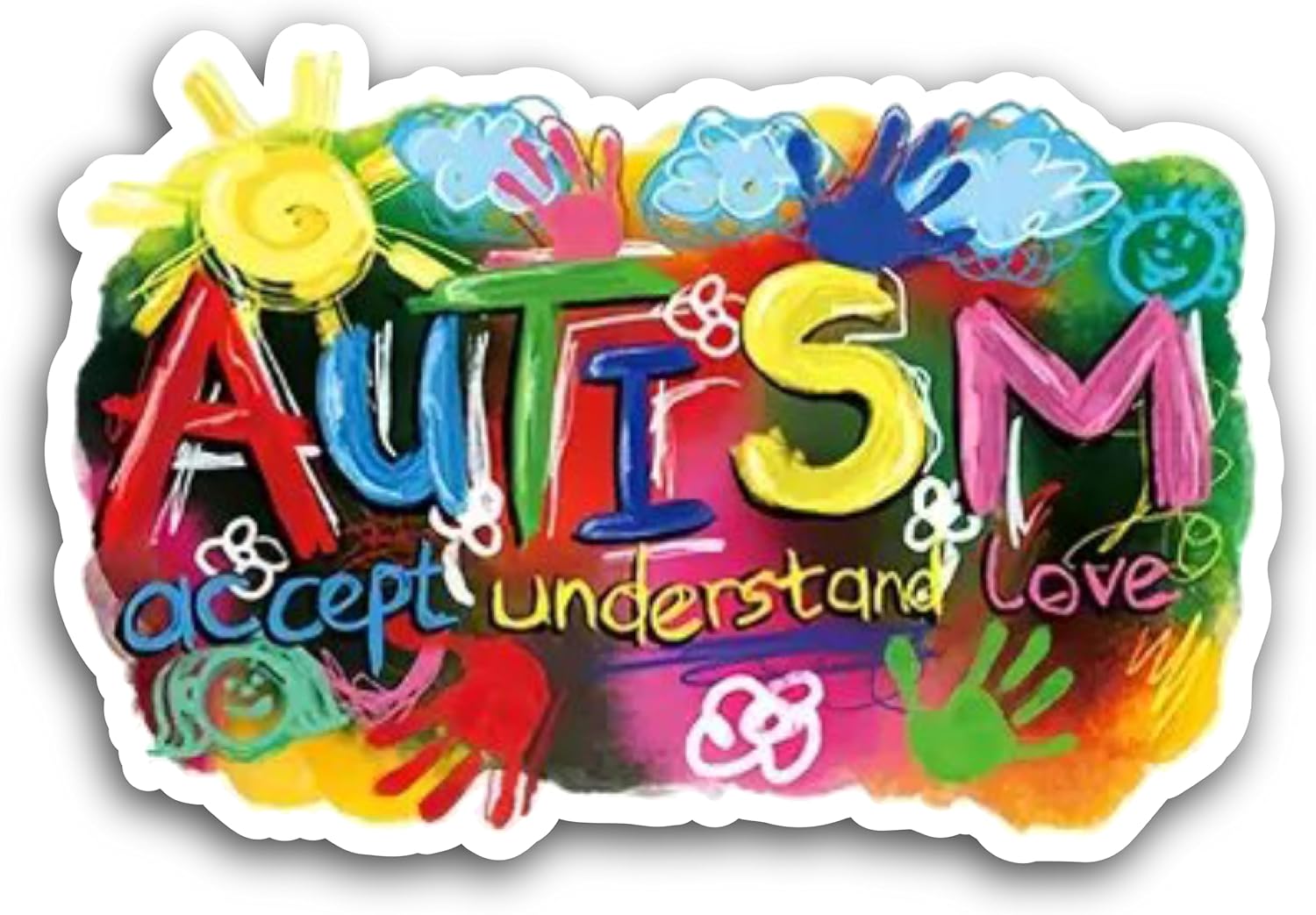 2 (Pieces) 3" and 5" Autism Accept understtand and Love Decal Sticker, Waterproof Vinyl Decals for Many Purpose Like Cars, Trucks, Laptops, Phones, Windows and More