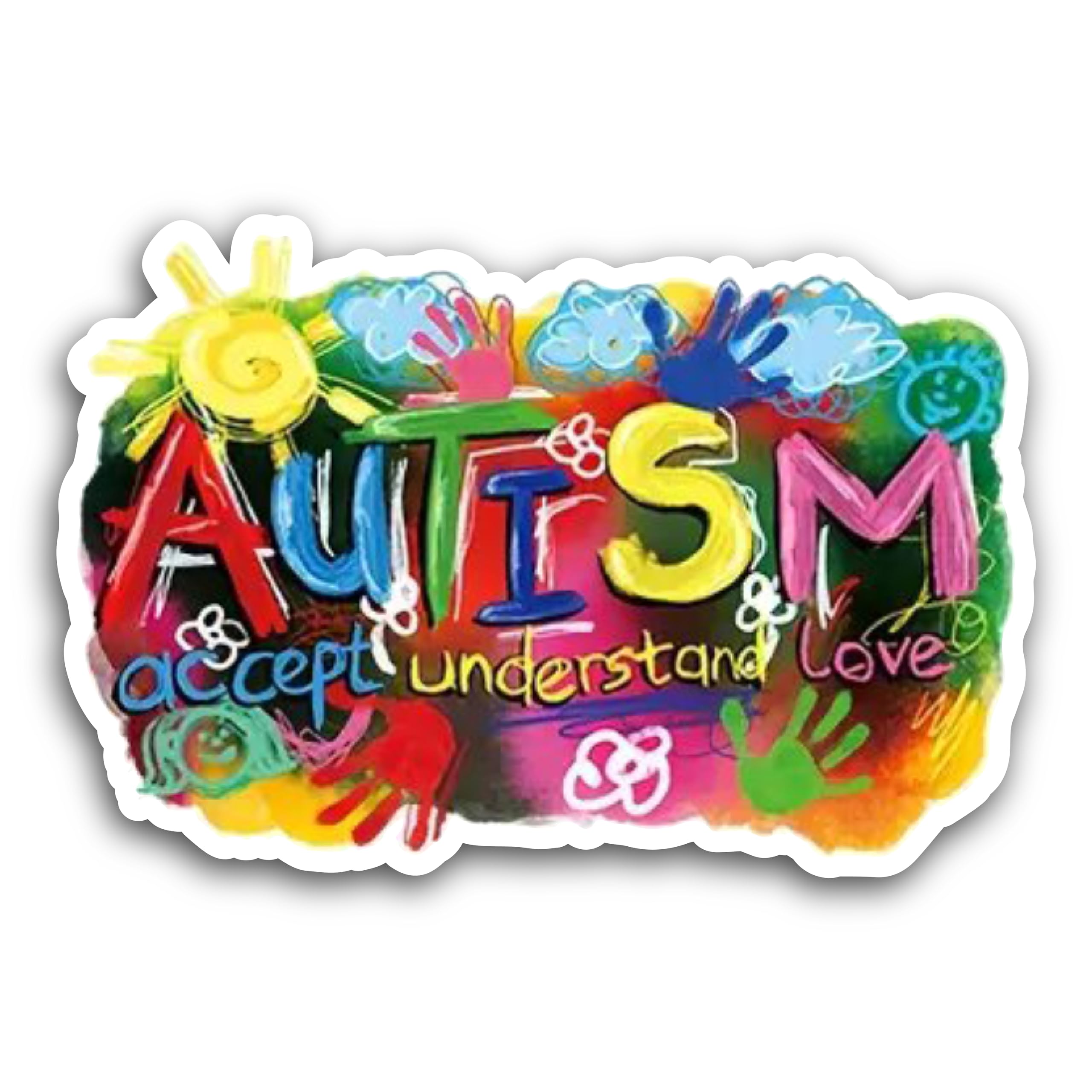2 (Pieces) 3" and 5" Autism Accept understtand and Love Decal Sticker, Waterproof Vinyl Decals for M
